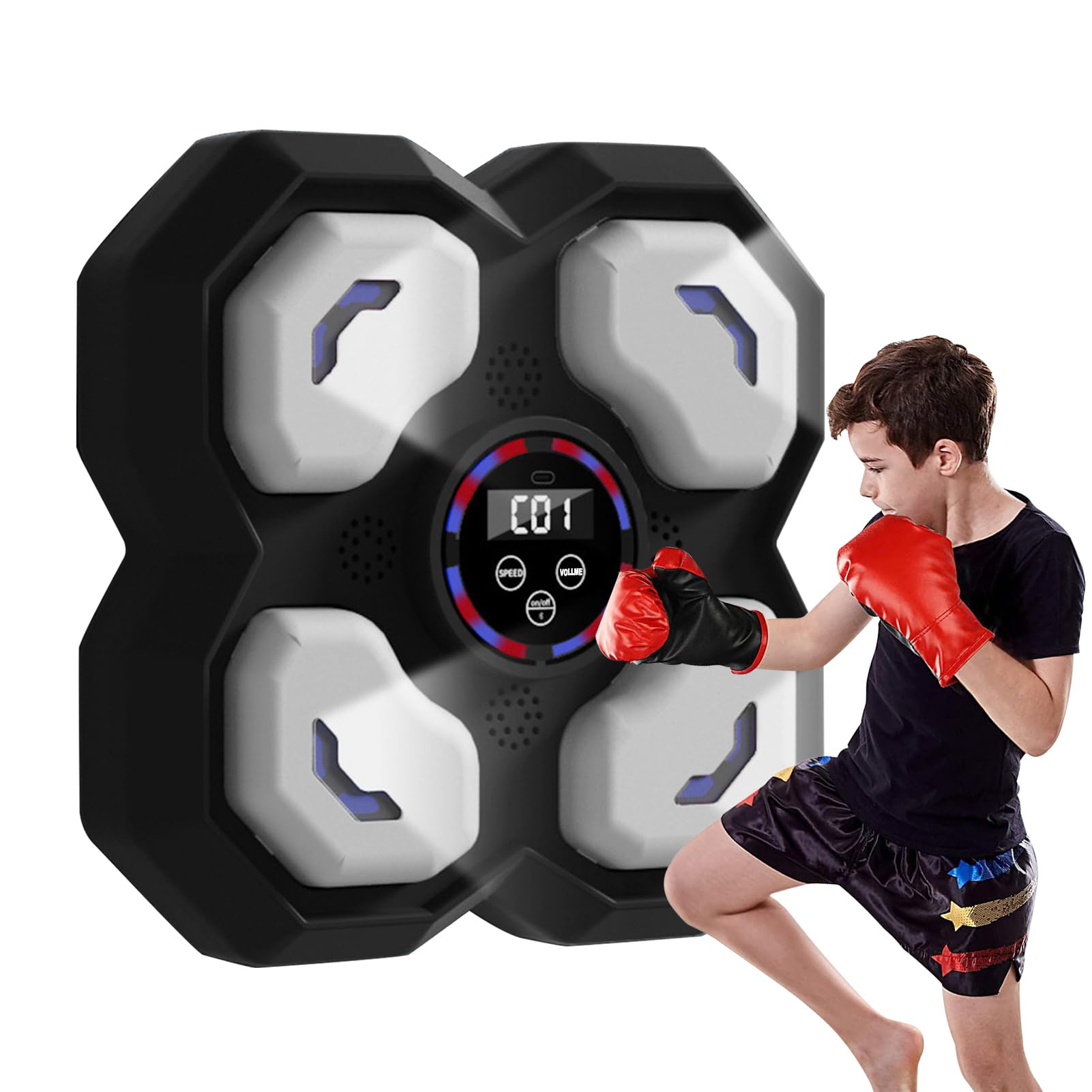 Dispositivo di boxe musicale per bambini | Attrezzature per allenamento indoor intelligenti - Allenatore di boxe musicale a parete, per donne ragazzi ragazze adolescenti giovani figlia famiglia amici