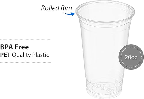 Miniatura 37 de Vasos de PET transparentes para café helado, batido, bebidas frías, granizado, batidos, Slurpee, helado, postre, fiesta, vasos desechables