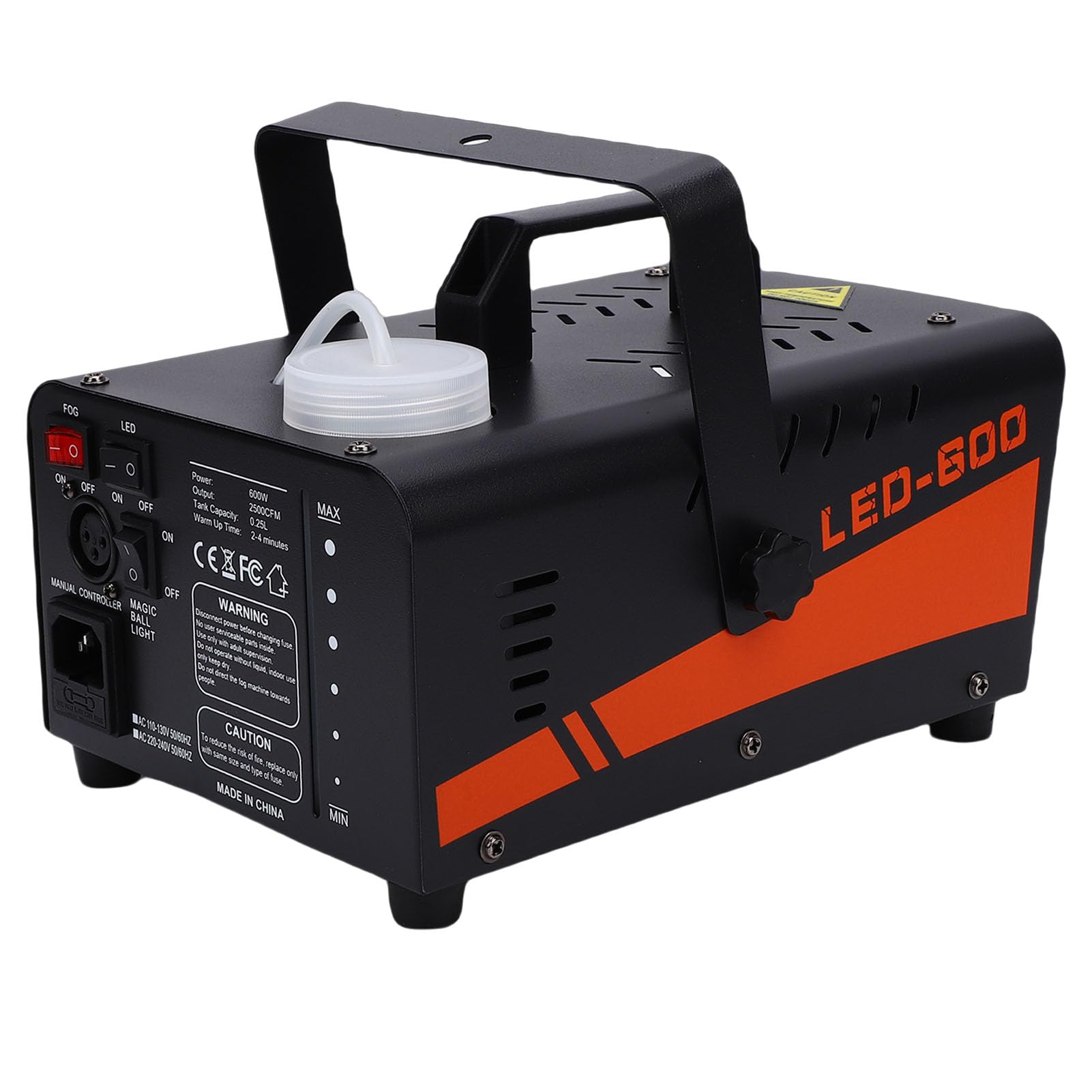Hyuduo 600-W-Nebelmaschine mit Beleuchtung, Discokugel und LED-Lichtern, Fernbedienung, 13 Beleuchtungsmodi, Mindestvolumenstrom 2000 Kubikfuß für Bühnen, Partys, DJ-Events (EU-Stecker 220 V)