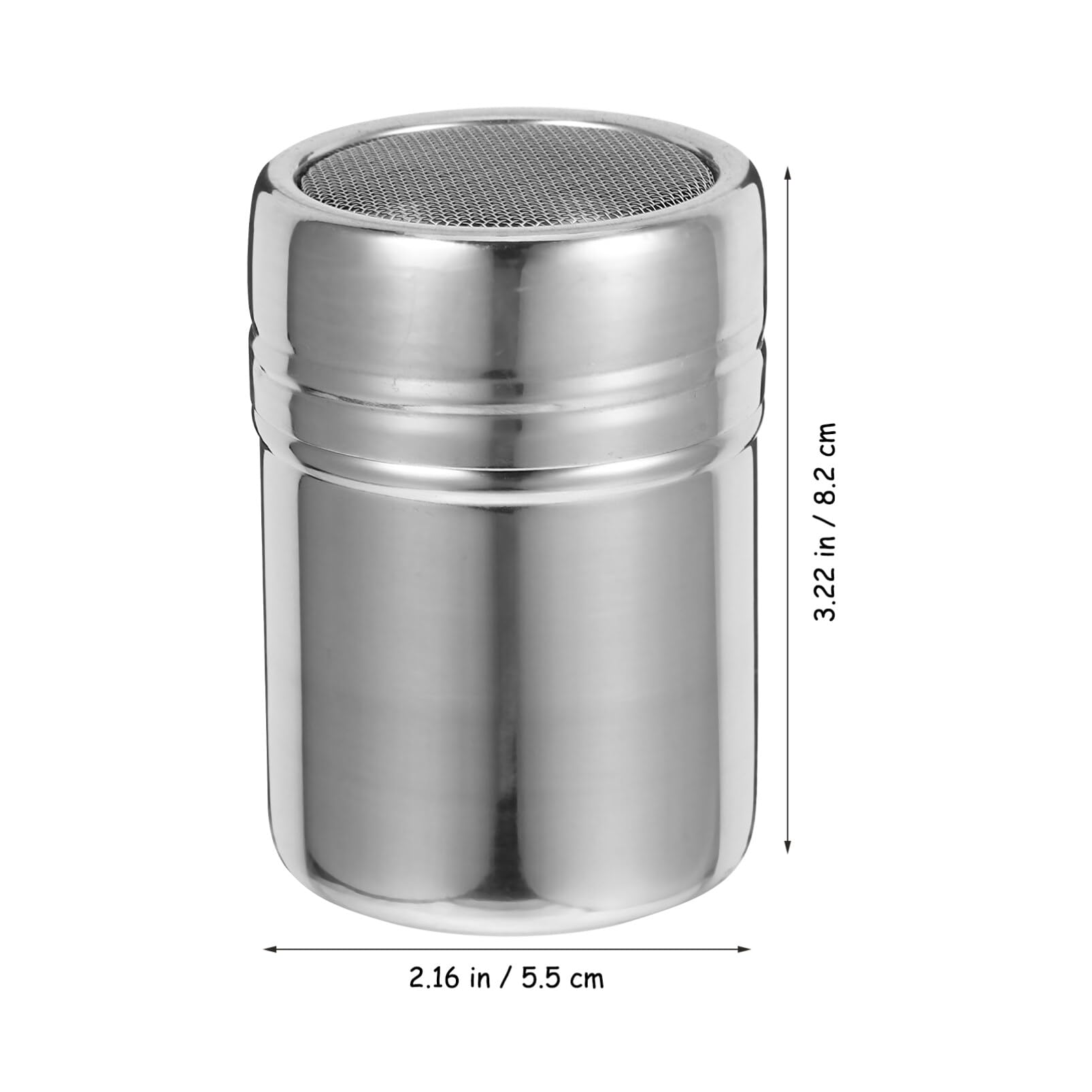 HEMOTON Cocoa Powder Shaker Duster Stainless Steel Dusting Tube Powdered Sugar Shaker Reusable for Baking Easy Open Lid
