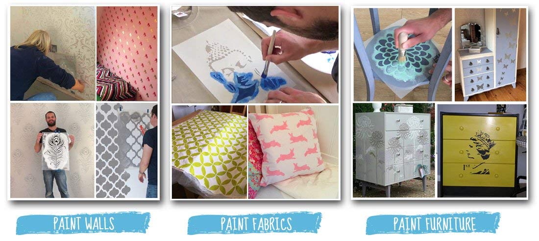 Pochoir Bord Festonné Réutilisable - Pour Peinture Décorative, Bricolage, Art Et Customisation - 8