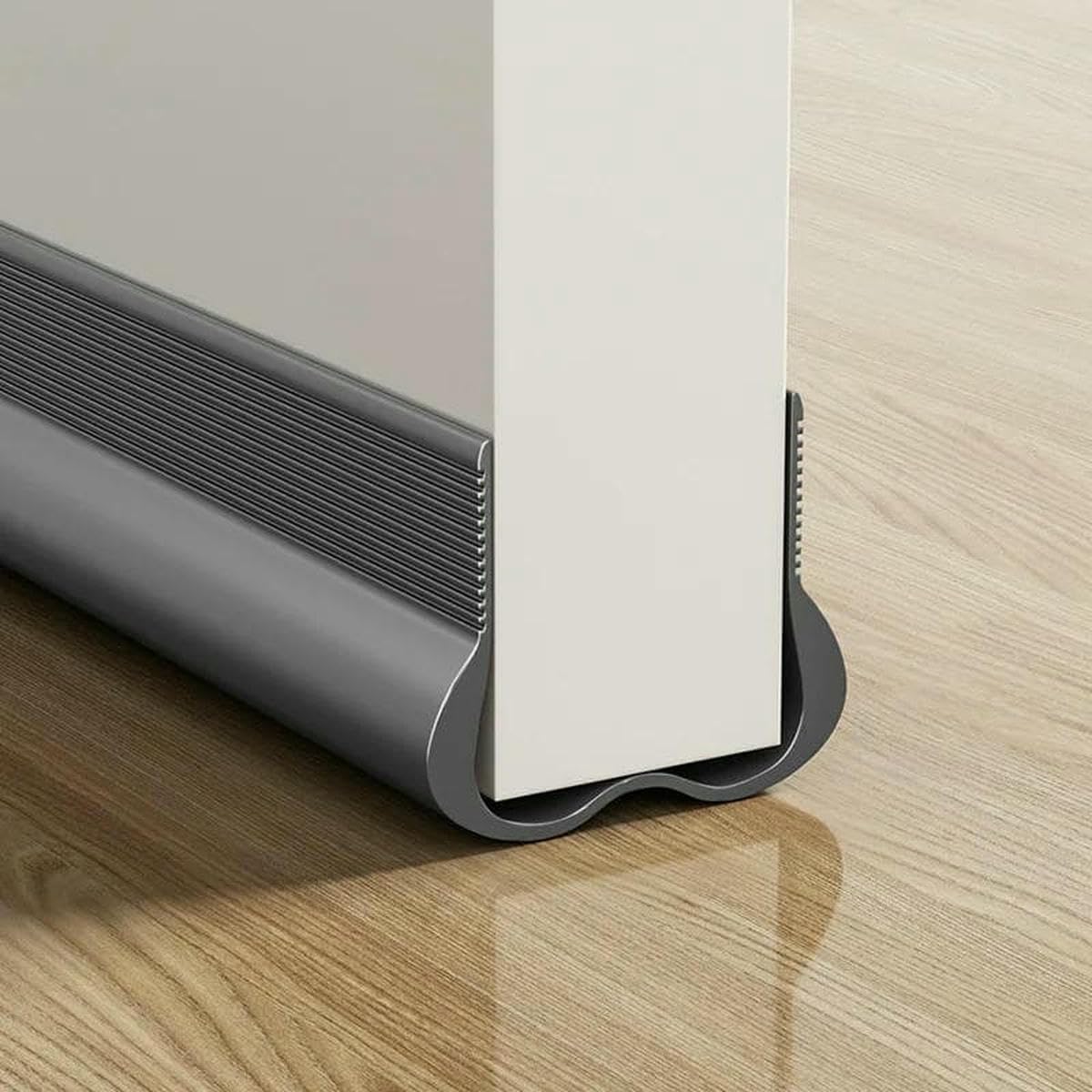 Flexible Door Bottom Sealing Strip Door Gap Soundproofing Wind and Dust Proof Weather Strip Under Door Draft Stopper Tape-Gray