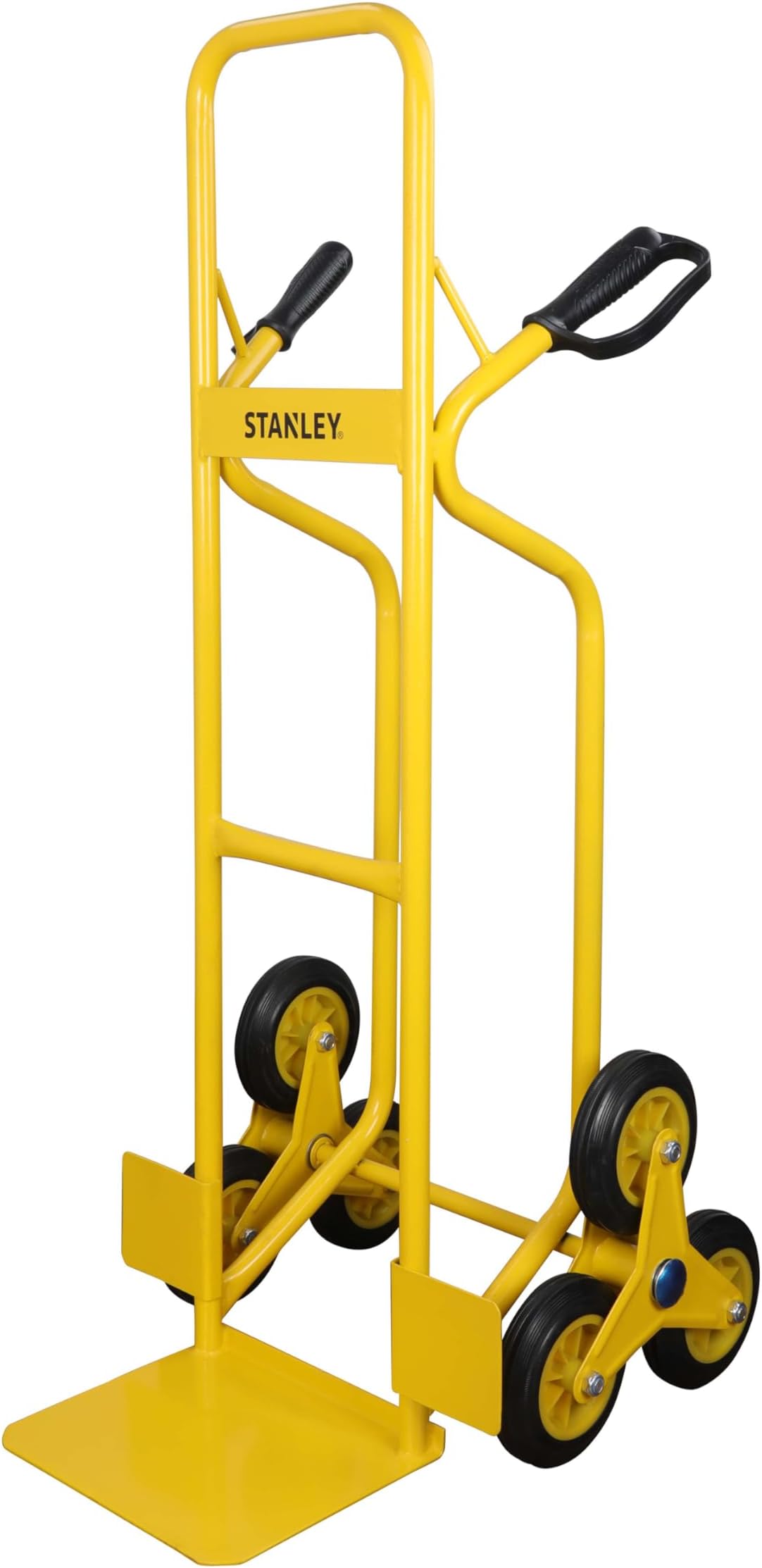 STANLEY SXWT-HT523 Steel Handtruck, 200kg Capacity, 6"(150mm) Stair Climber Wheels, 3-Wheeled Design for Easy Movement, Ergonomic Handle with Knuckle Protection, Dimensions: 59x52x119 cm