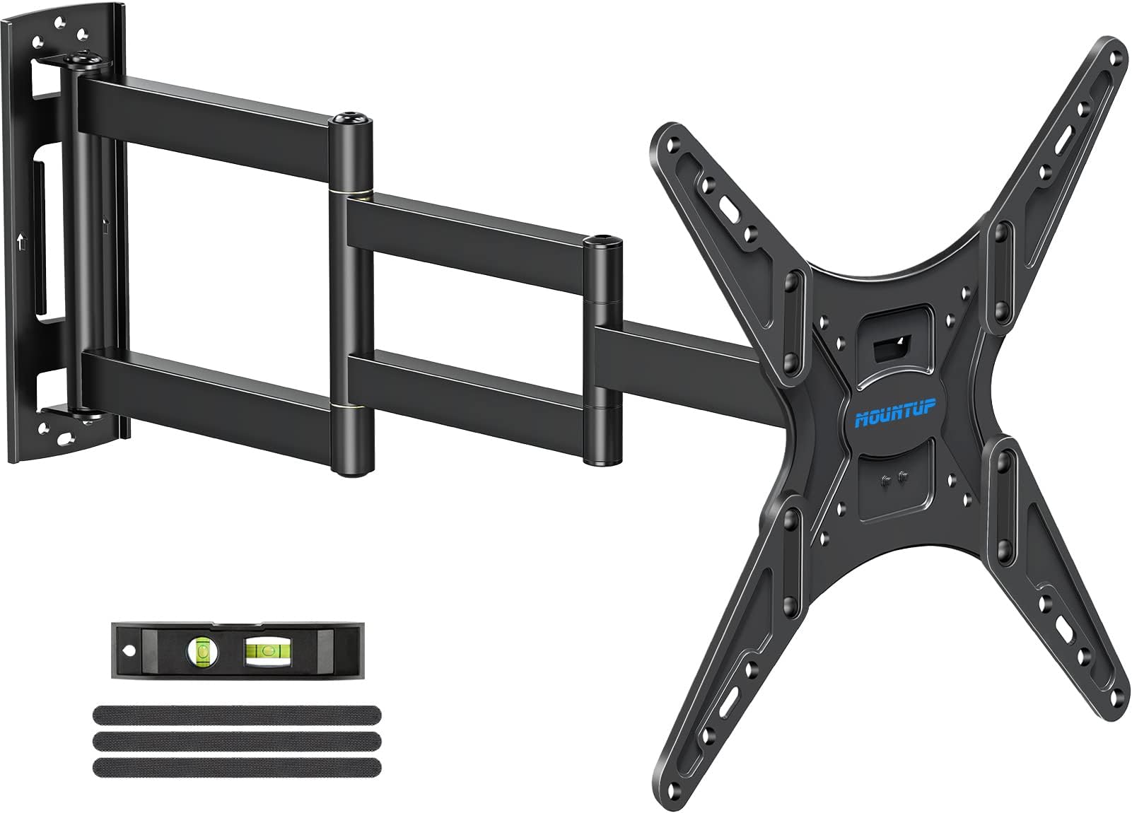 MOUNTUP TV Wall Mount Bracket TV Arm for 26~55 Inch TVs, Supports up to 40 kg, Medium Size, Adjustable Up/Down, Left/Right, and Forward/Backward, Movable TV Wall Mount, Compatible with VESA up to