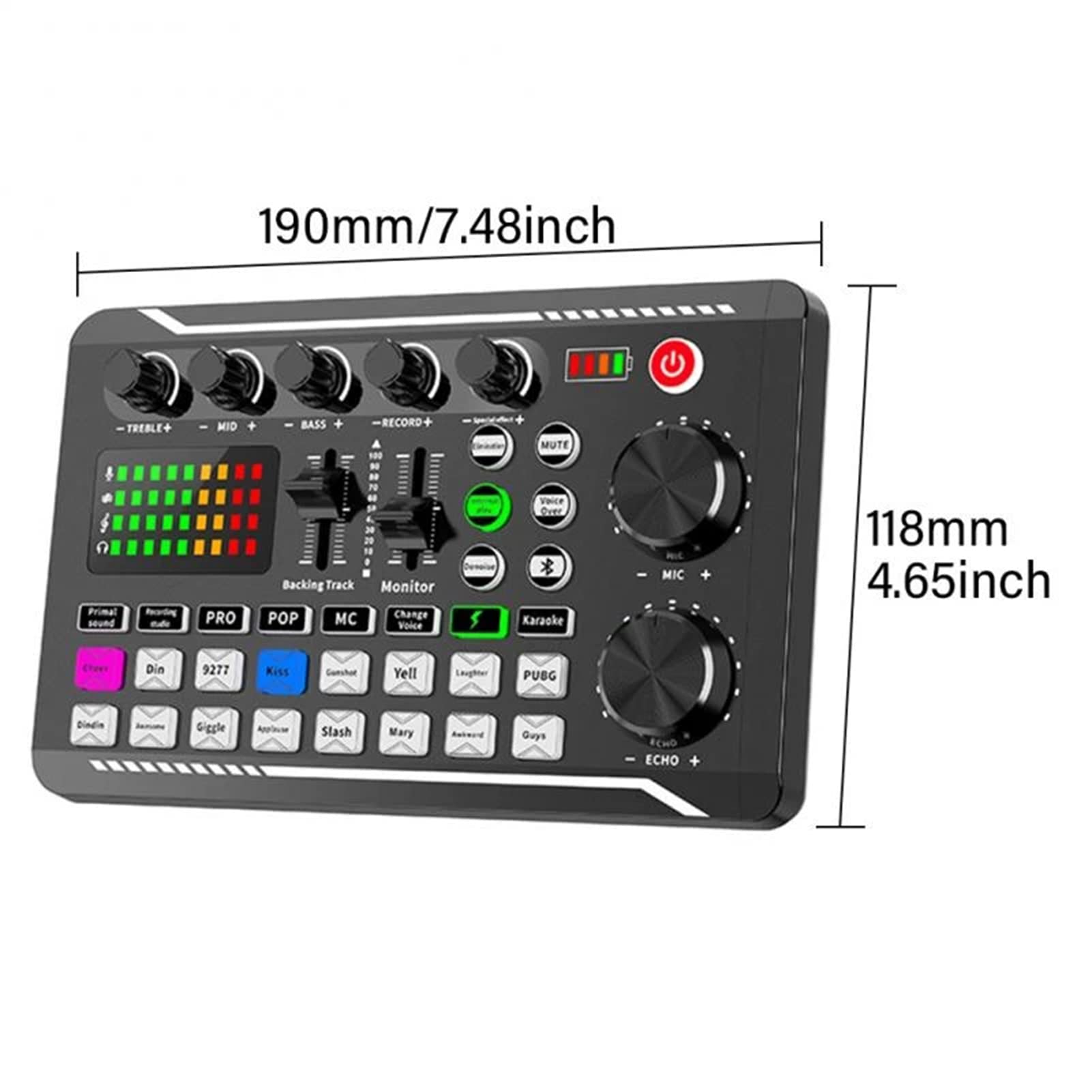 Mezclador de DJ Mezclador de audio portátil Tarjeta de sonido Micrófono Mezclador de sonido Tarjeta de sonido Consola de mezcla de audio Amplificador Mezclador de música en vivo Amplificador Equipo de
