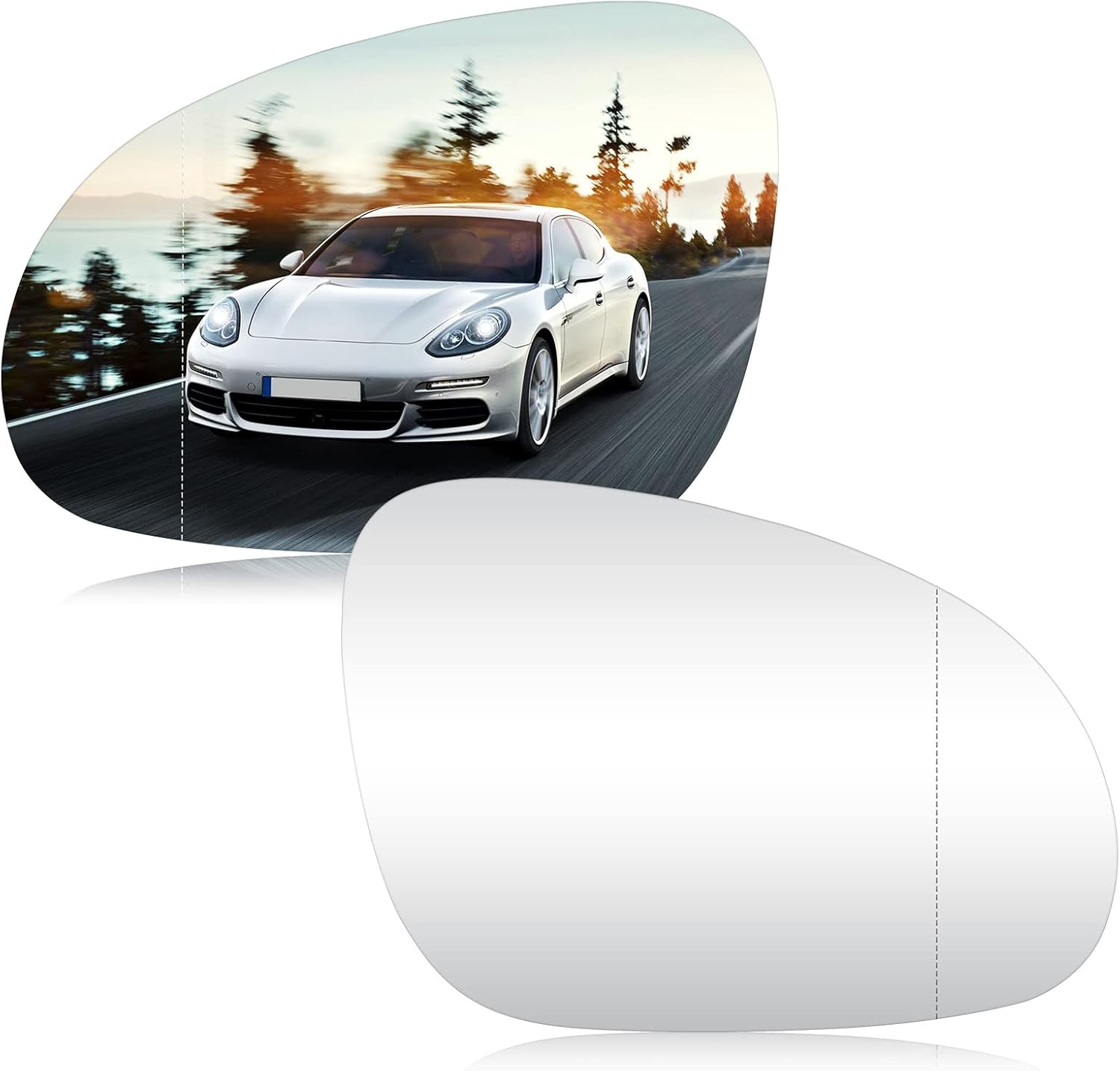 Hurotoms 1 Pair Side Mirrors Glass for Volkswagen VW R32 EOS GTI Rabbit Jetta Passat