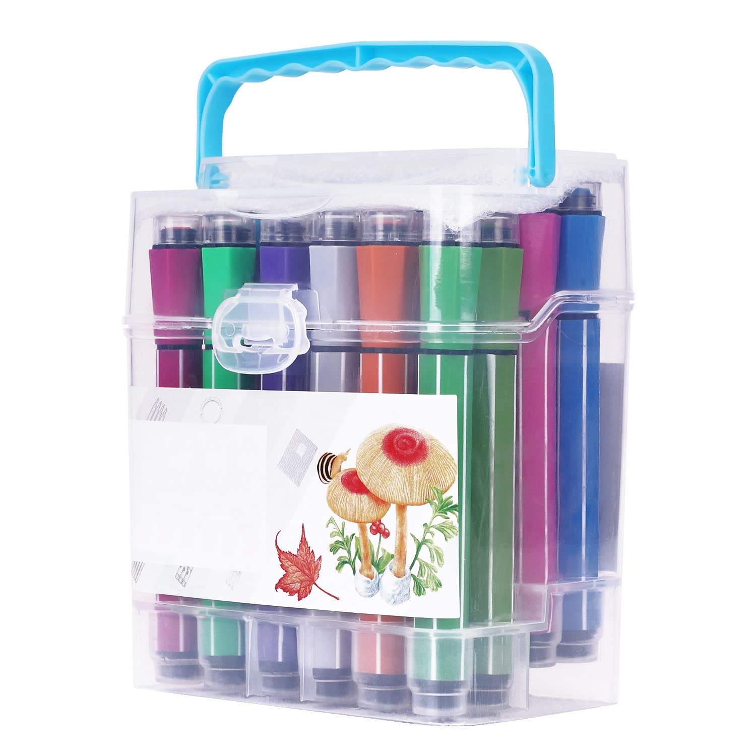 Washable Colouring Pens Set Watercolour Brush Pens Kit Felt Tip Stamper Markers Colouring Pens Drawing Pens Water Colour Pen with Storage Box for Drawing Colouring Doodling DIY Crafts, 24 Colours