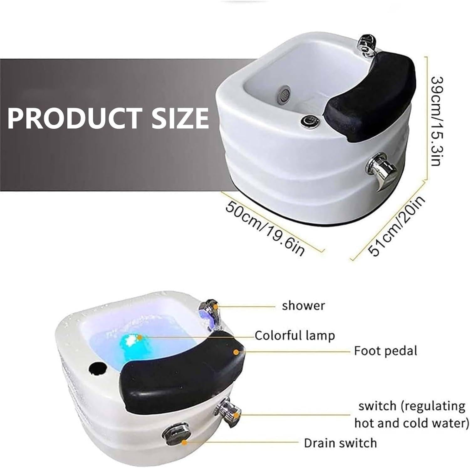 Pediluvio Idromassaggio,Vasca Pedicure Spa per Piedi,Vasca Bagno Portatile Pedicure Spa,Pediluvio Profondo Spa con Massaggio,per Casa E Il Salone A
