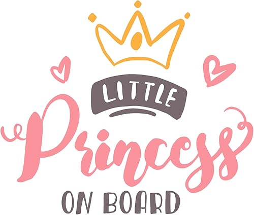 Princess on Board Car Sticker, Cute Car Window Sticker, Baby Girl Decal Car Sticker, Waterproof Car Sticker for Child Safety, Car Window Sticker for