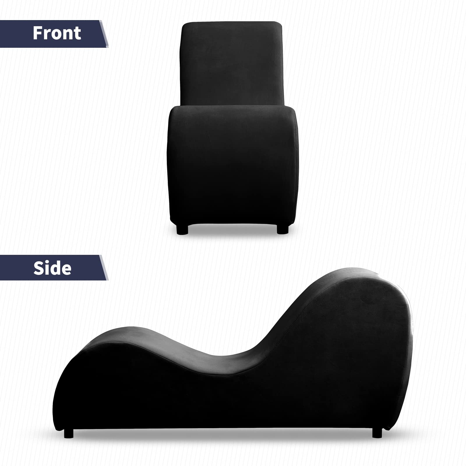 Ergonomic Yoga Chaise Lounge Chair With Lumbar Pillow & Ottoman | For Stretching, Relaxing, Gaming (Grey)