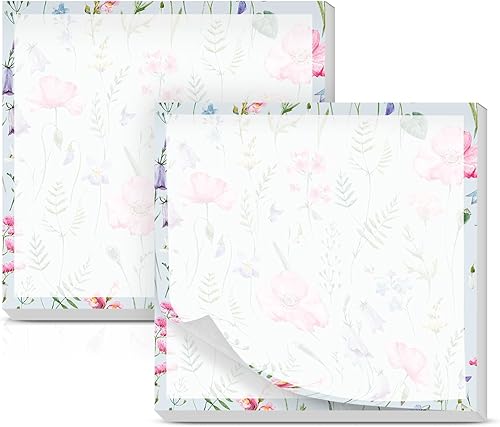 Paquete de 2 notas adhesivas de 3 x 3 pulgadas, almohadillas autoadhesivas, lindas notas adhesivas, divertido bloc de notas a granel fácil de