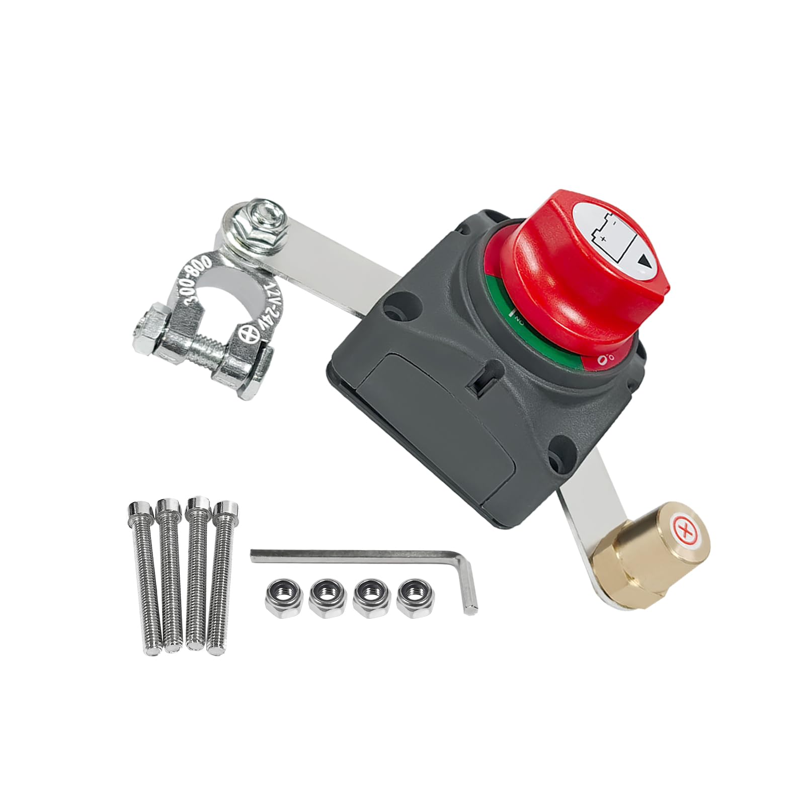 BuliBoao 12V 48V Waterproof Battery Disconnect Switch, Marine Grade Master Cut Off Switch for Car RV Boat ATV UTV & Heavy-Duty Vehicles (Top Post Design)