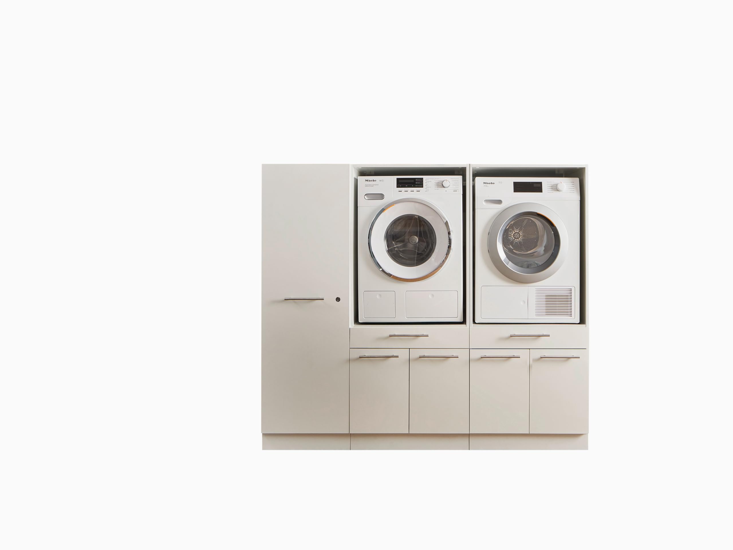 Laundreezy 2X Waschmaschinenschrank und Mehrzweckschrank, Weiß - Waschmaschinen-Überbauschrank TÜV-Zertifiziert mit viel Stauraum - 185 x 162 x 67,5 cm (B/H/T)