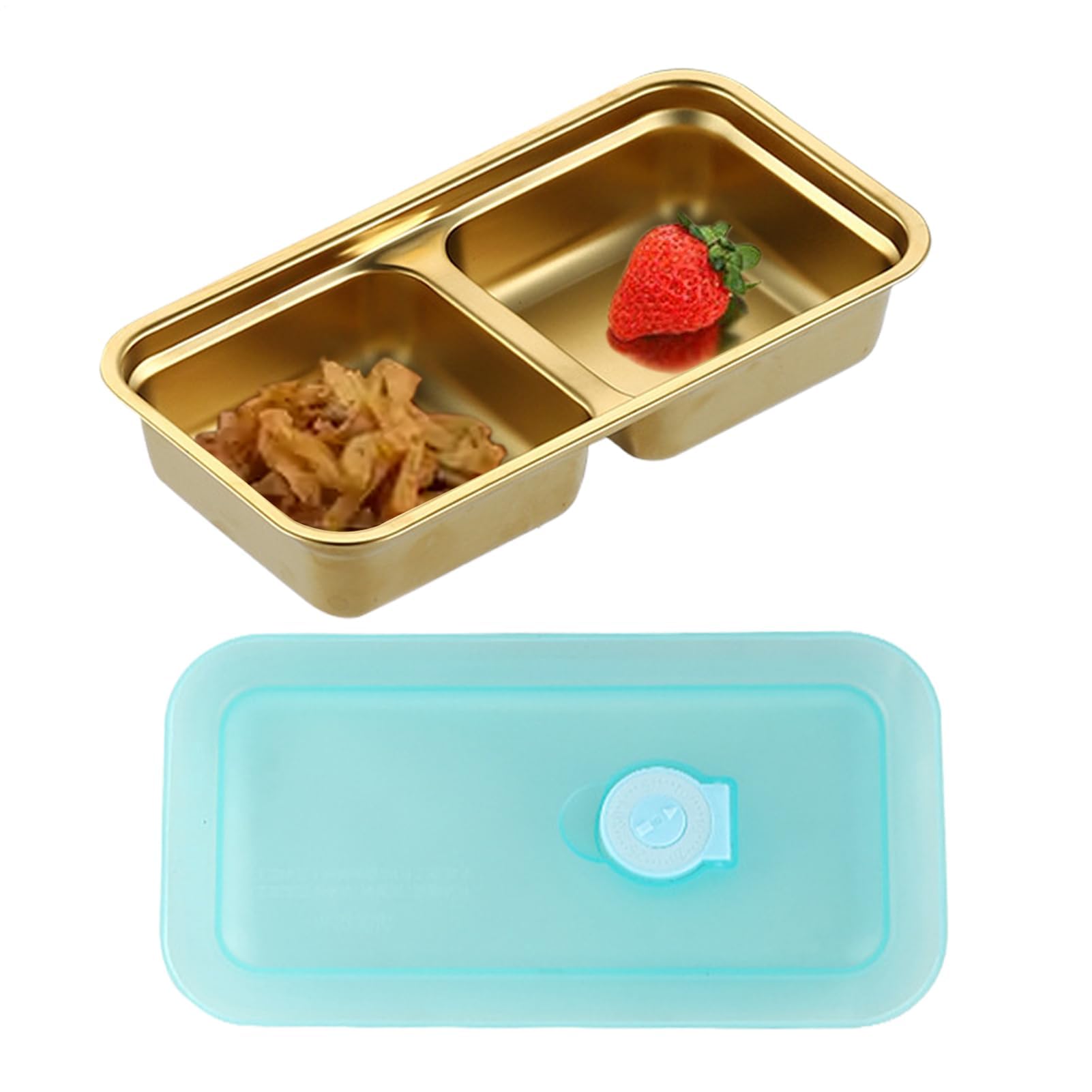 Fiambrera de Acero Inoxidable, Recipiente para almacenar Alimentos con Tapa, Estuche metálico Resistente a Fugas para Preparar Comidas.