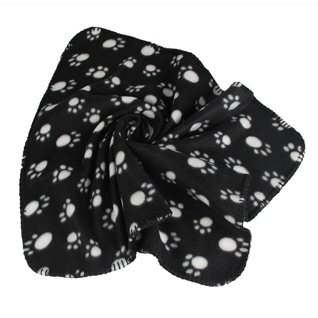 Generic Warm Black Fleece Blanket Pet Dog Paw Print Pattern Soft Bed Mat--M (B01LWKGB25) Amazon Price History, Amazon Price Tracker
