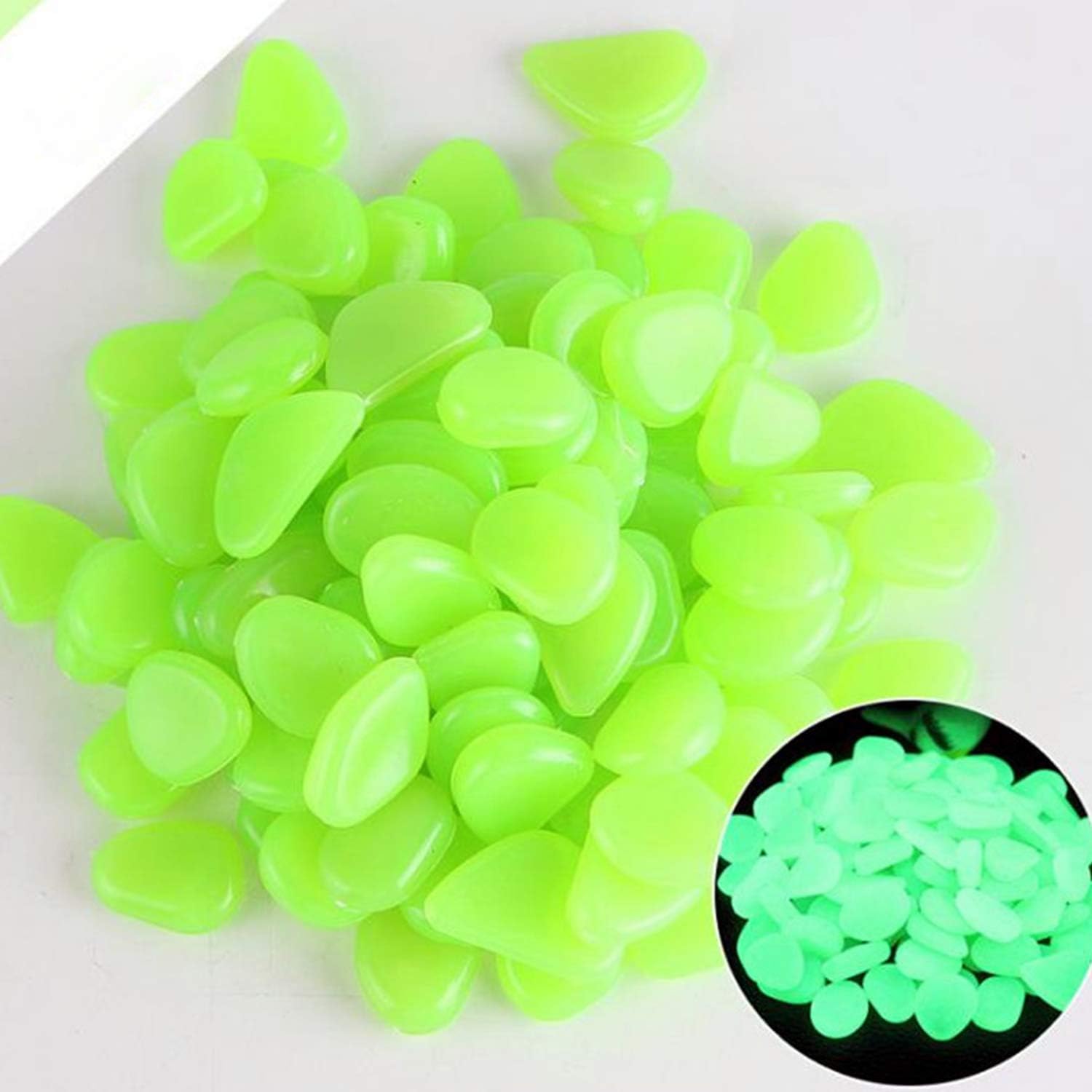 2.2lb Glow in The Dark Rocks Luminous Stone Glowing Stones Glow in The Dark Pebbles Decorative Stones for Patio Garden Lawn Yard Aquarium Walkway Fish Tank Pathway