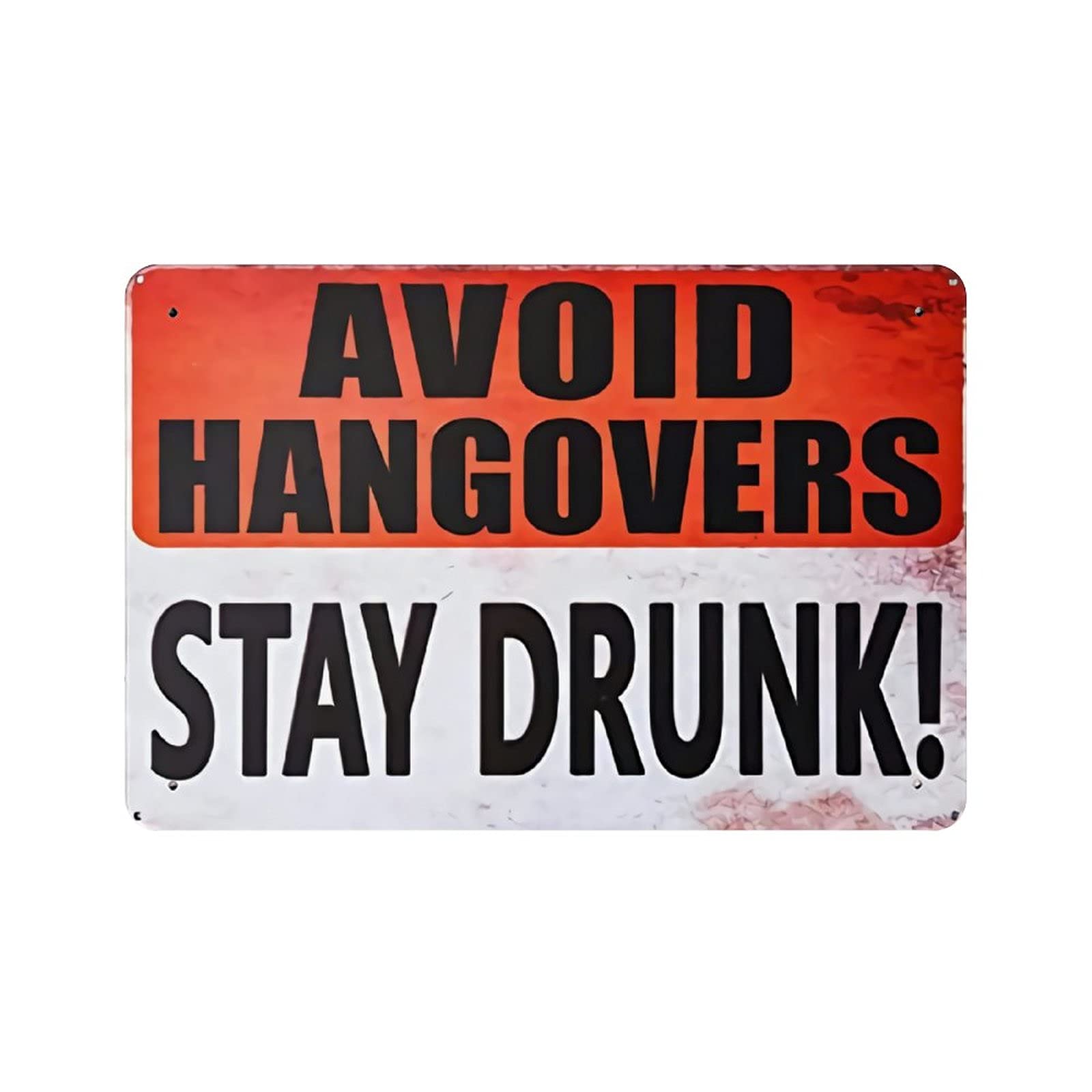 KEYGAMER Avoid Hangovers Metal Tin Sign, Vintage Plaque Poster Garage Bar Home Wall Decor 8 X 12 Inches