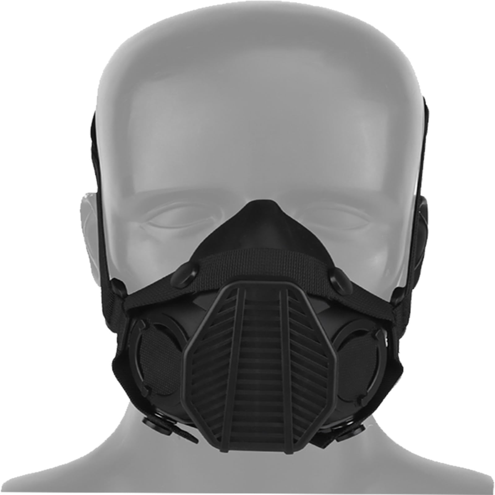 Respirador Táctico Especial Micrófono Incorporado, Filtro Reemplazable Máscaras de Gas de Media Cara for Paintball Airsoft Wargame