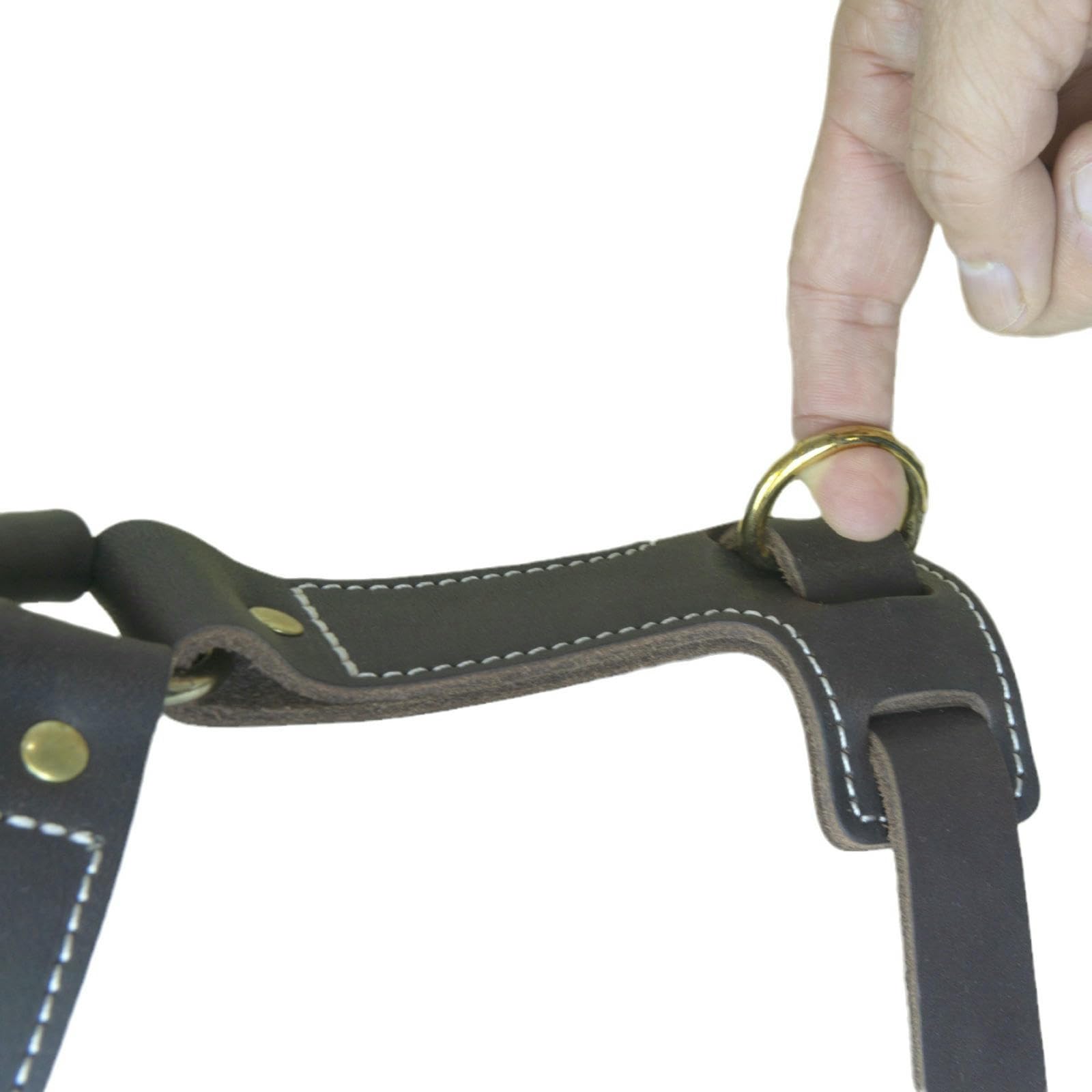 Arnés para Perros De Cuero con Anillos En D Y Hebillas Ajustables Arnés para Mascotas De Uso Pesado Ajustable para Perros Grandes Ideal para Caminar, Entrenar Y Actividades Diarias
