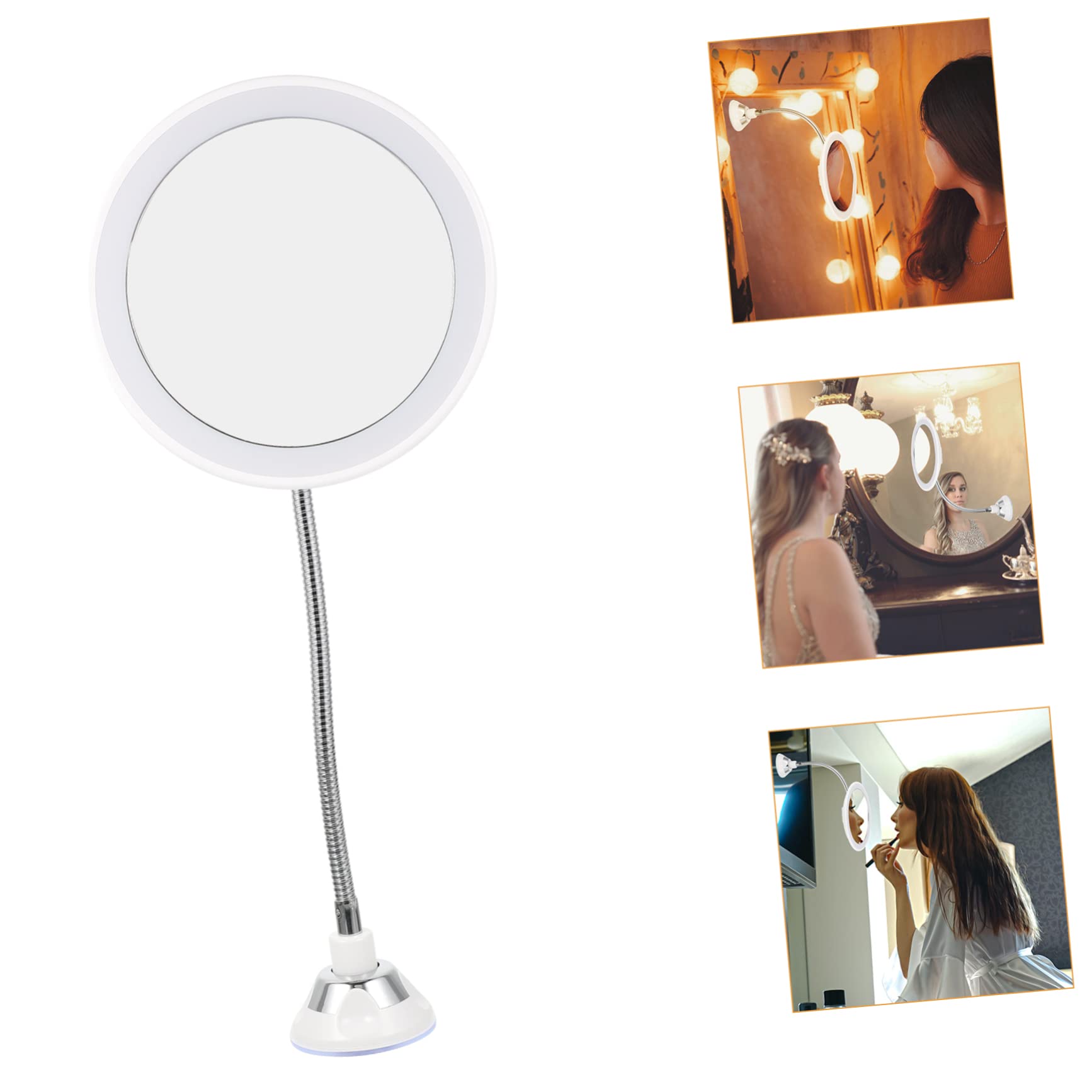 360grado Espejo de Maquillaje Ventosa Fuerte y Rotación de Grados Espejo LED de Aumento para Mujer para Baño Dormitorio y Maquillaje Diario de Tocador Ventosa Resistente