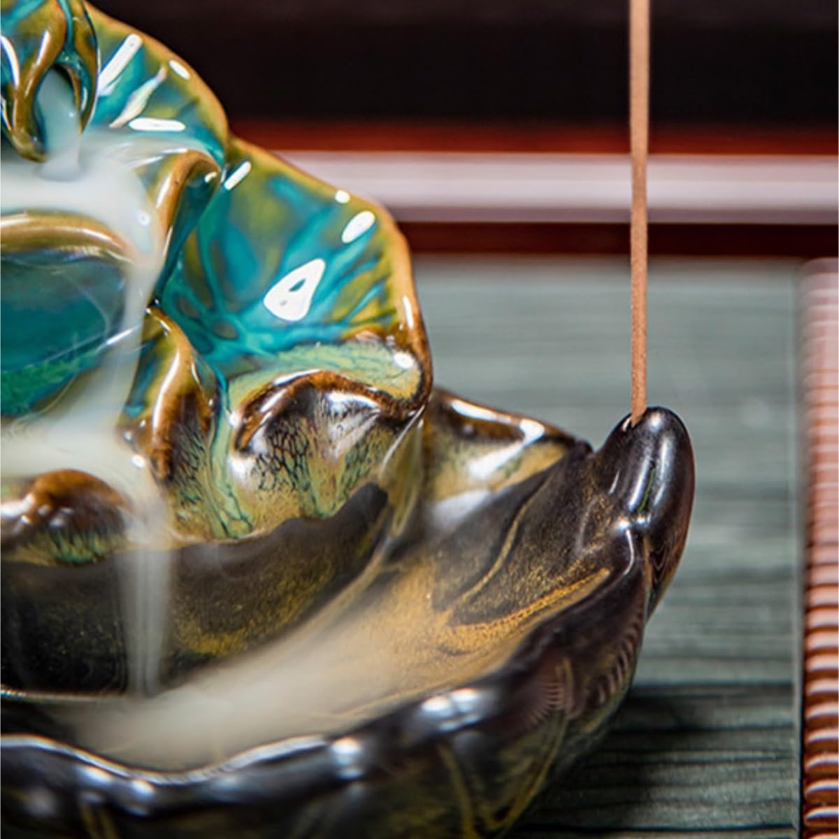 Räucherstäbchen Räuchergefäß Halter Räuchergefäß Ornamente Haushalt Aromatherapie Brenner Keramik Räucherstäbchen Räucherstäbchenhalter Zuhause Büro Yoga(Black)