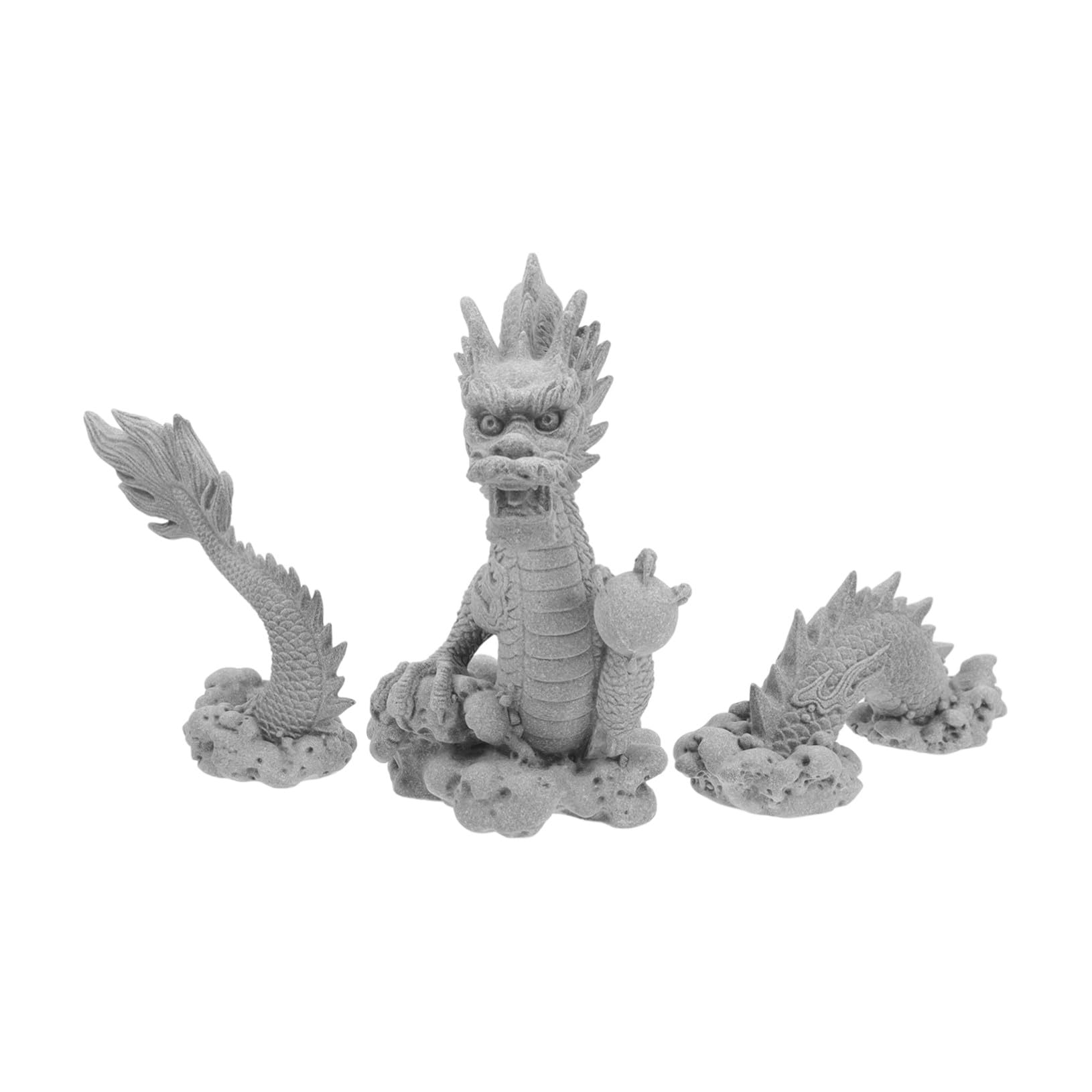 Cabilock Statue de Dragon Ornement Portable Légère en Pierre Bleue Détails Complexes Décoration D'aquarium ou Jardin pour Bureau ou Espace Extérieur
