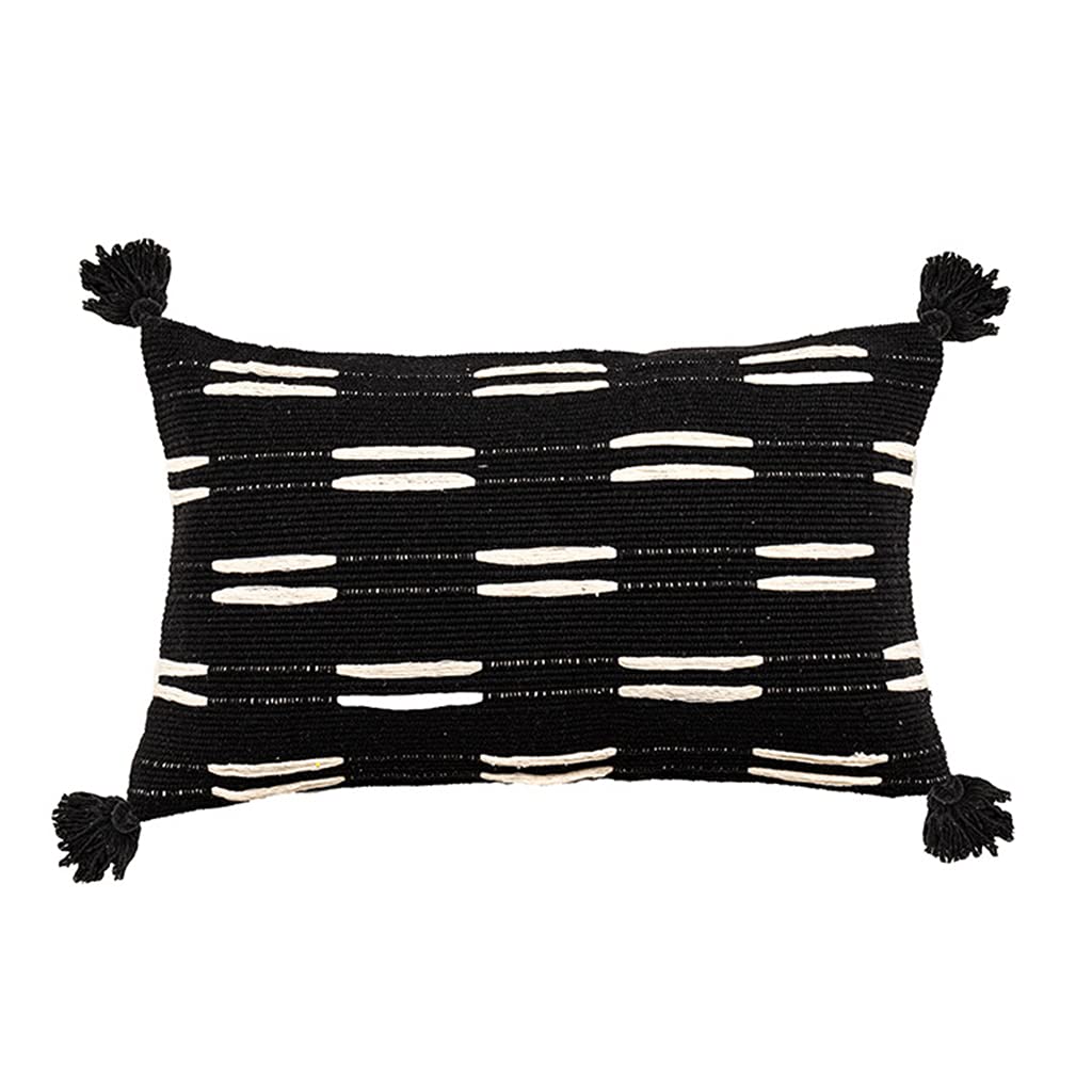 Housse de coussin lombaire bohème touffetée étanche pour canapé outdoor