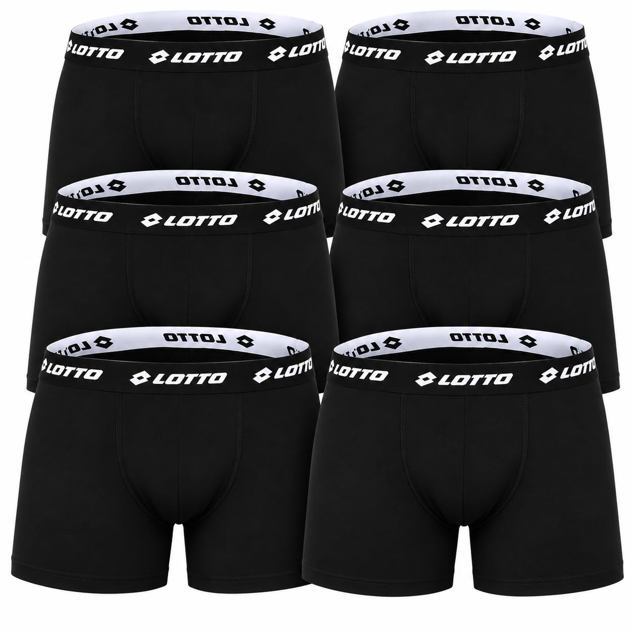 Lotto Boxershorts Herren Schwarz M-4XL I 6er Pack I 95% Baumwolle | Unterhosen Männer mit elastischem Bund ohne Einschneiden I Unterwäsche für Sport und Alltag