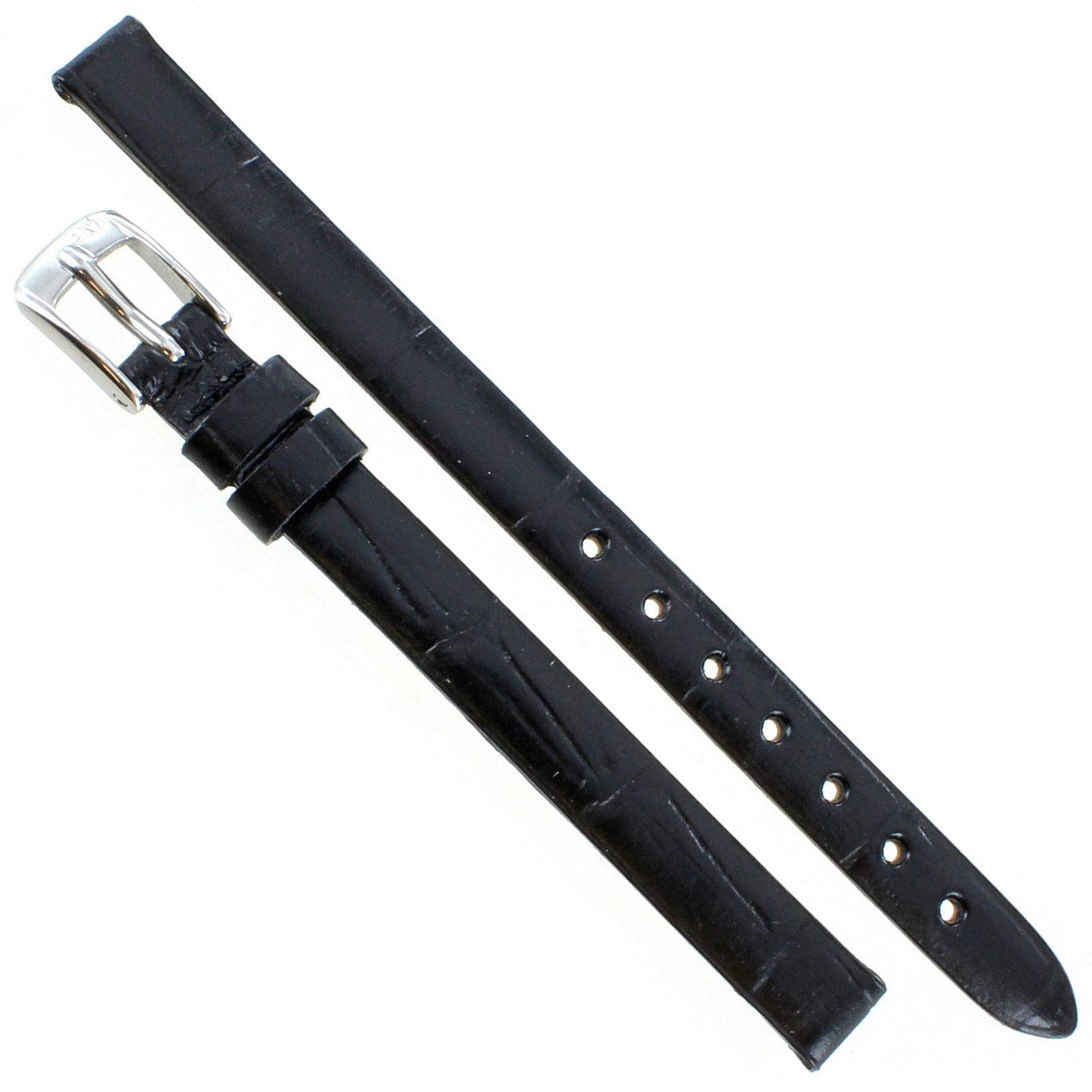 8mm Morellato Alligator Grain Genuine Leather Black Ladies Watch Band Strap 2860
