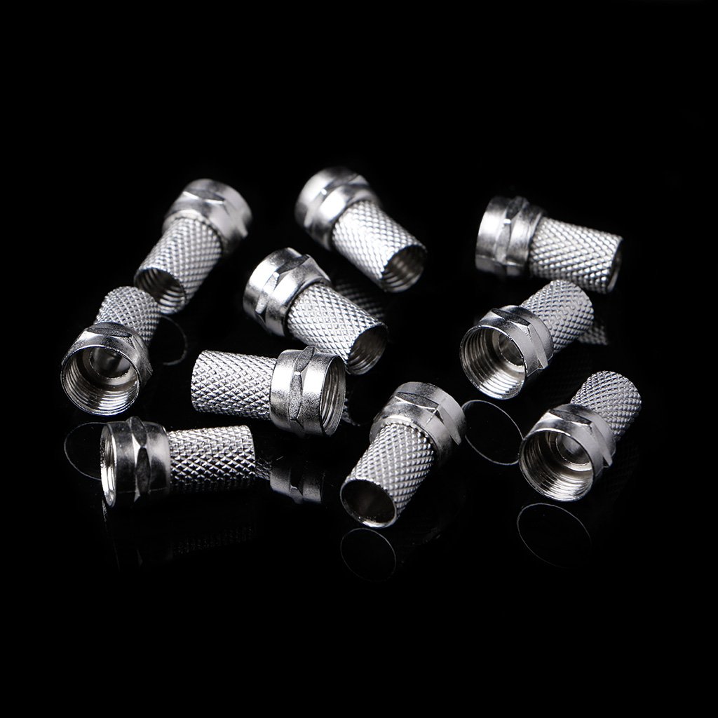 10 pezzi 75-5 F Connettore a vite per cavo coassiale satellitare RG6 Tw connettore tappo protezione spina adattatore presa cavo coassiale saldatura pannello paratia O Press
