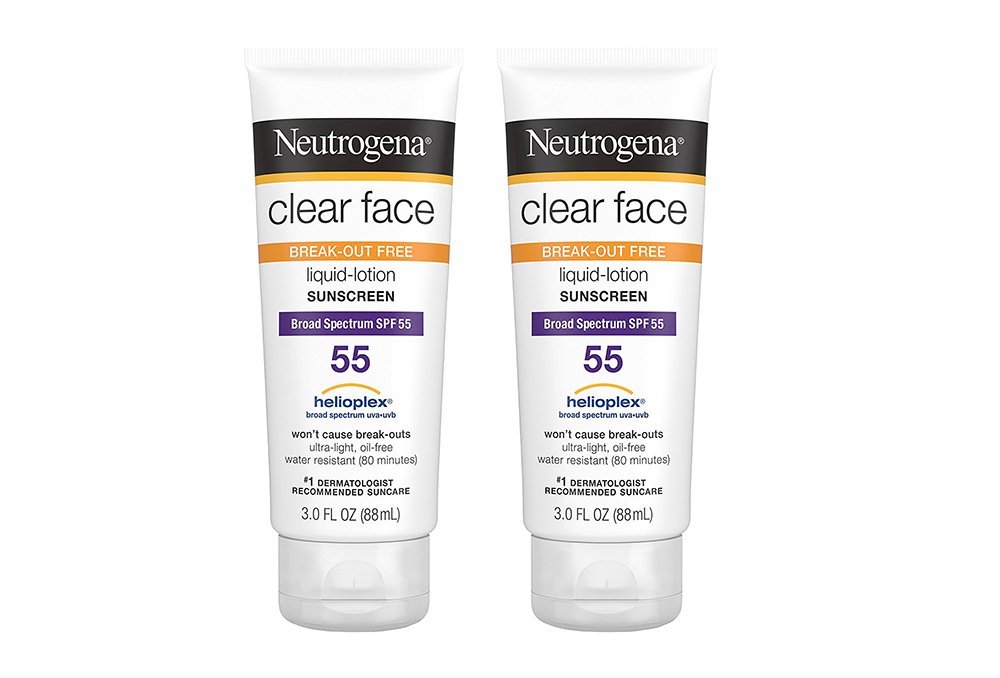 Neutrogena Clear Face Liquid Lotion Sunscreen Broad Spectrum 2 Confezioni di SPF 55
