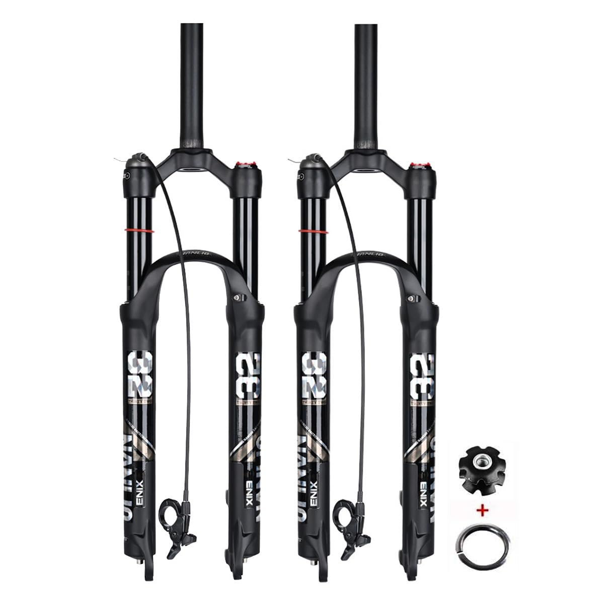 SXDMOUBK Bike Air Fork 26/27.5/29-inch Mountain Suspension 1-1/8-inch Straight/Tapered Disc Brake Front Travel 120mm 9 X 100mm QR