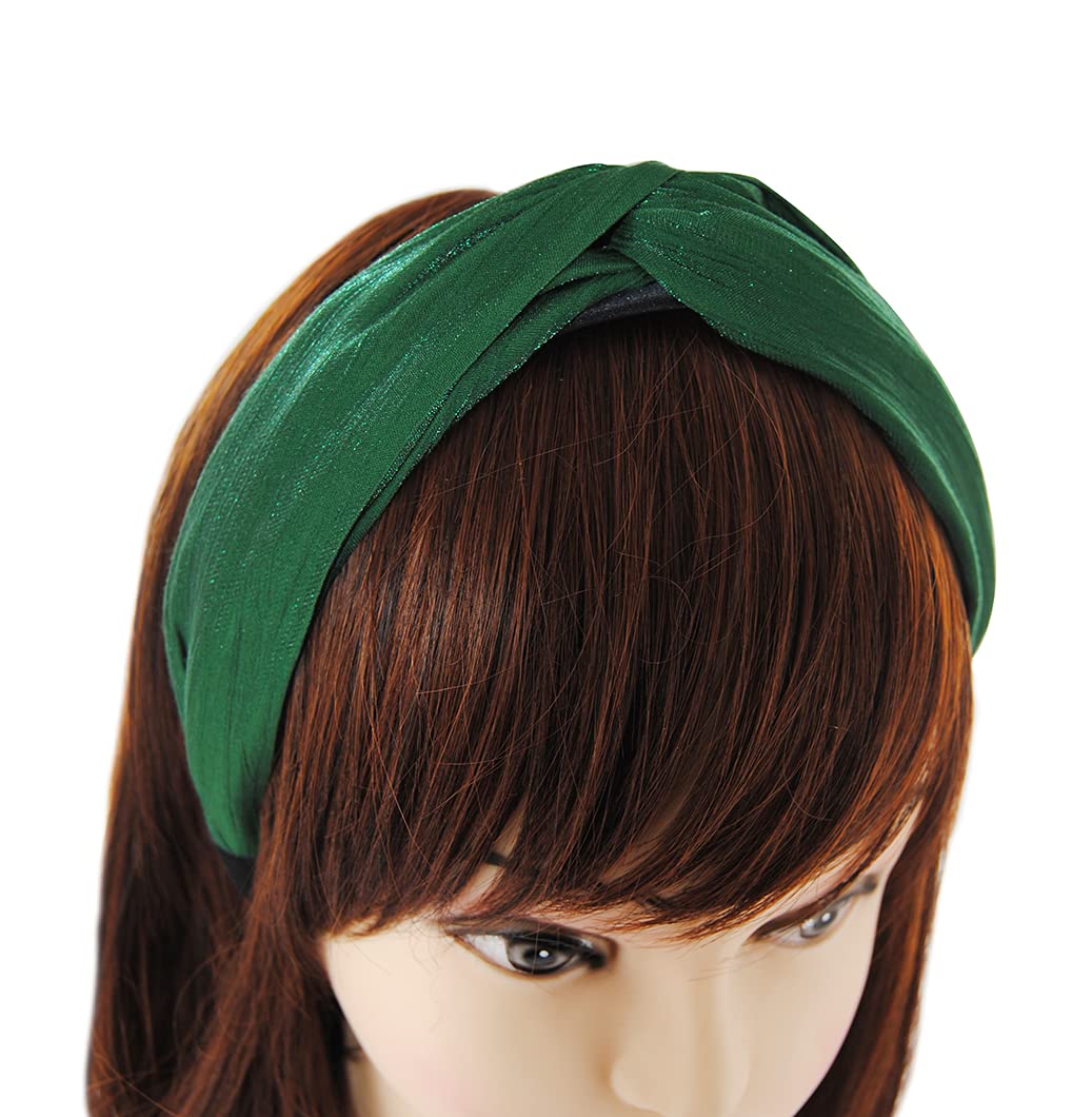 axy HRD2 Headband with Refined Knot and Light Shine - Beautiful Headband Hair Accessories (Green) - Image 2