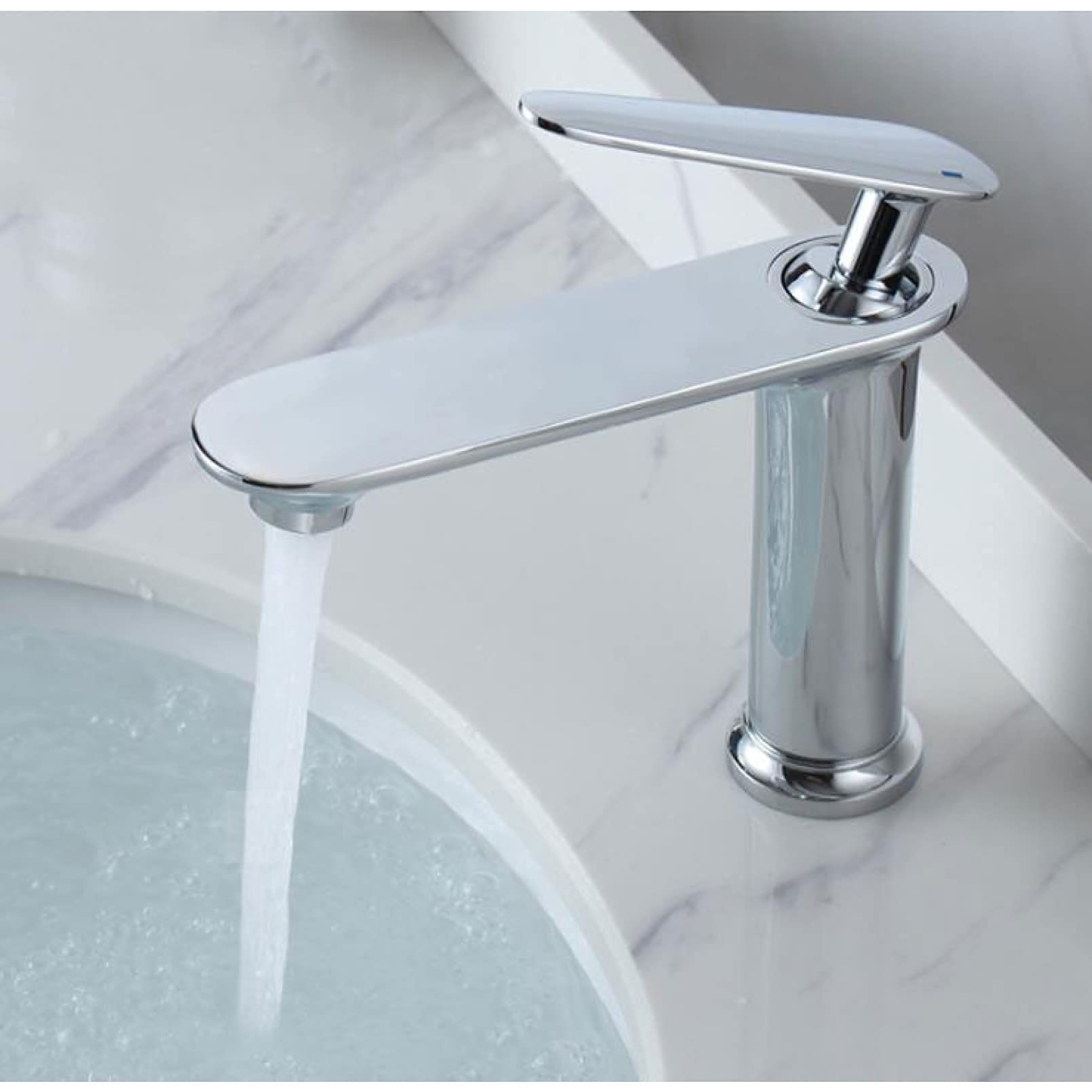 Rubinetti da cucina per lavello ， Rubinetto per lavabo Rubinetto per lavabo da bagno in ottone Rubinetto monoforo per lavabo caldo e freddo Rubinetto per lavabo per uso domestico,Chrome Comfortable