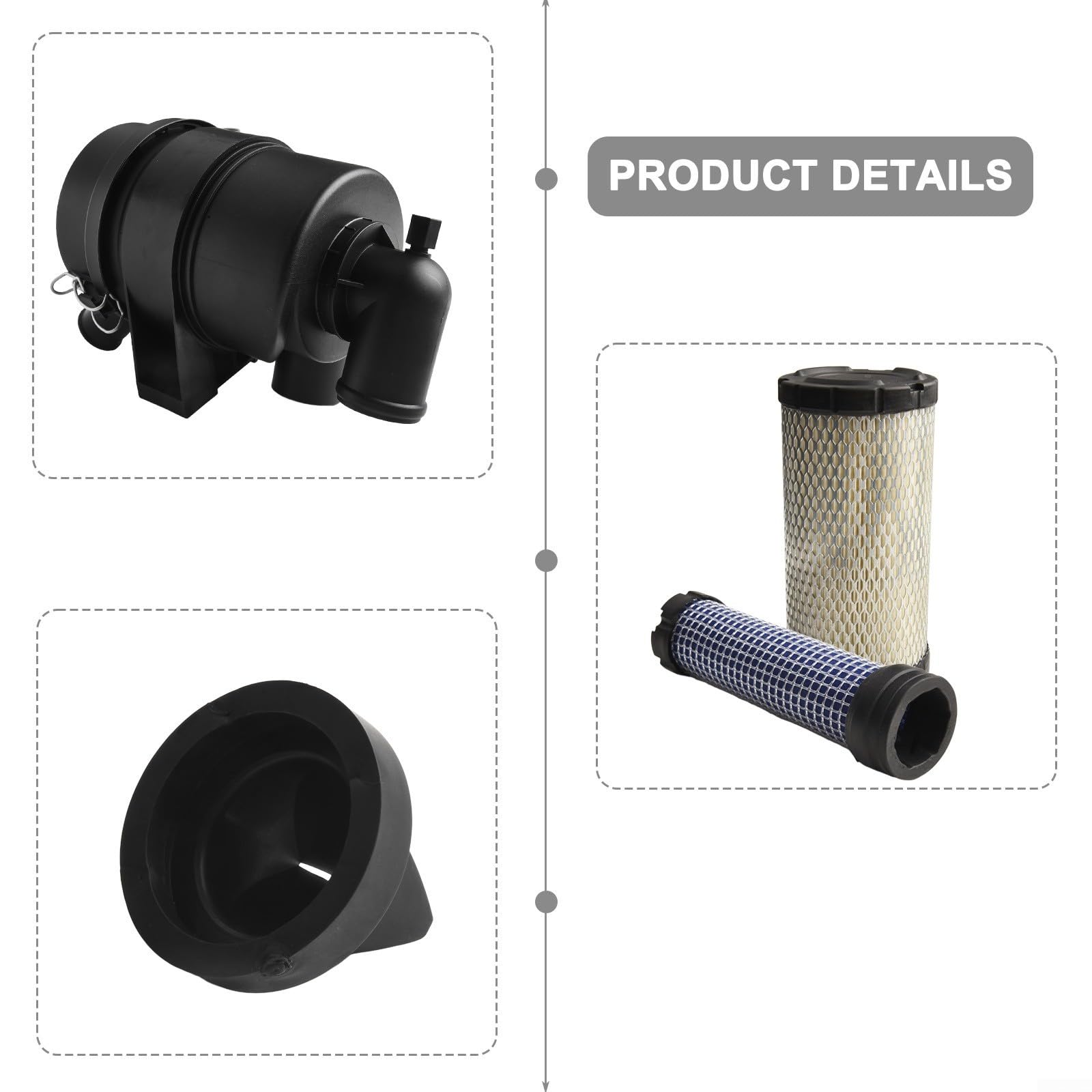Filtre à air moteur G042545 pour Donaldson P535396 P822686, compatible avec BOBCAT 323/453, pour KUBOTA D722, pour CATERPILLAR pour 301.6C, pièce de rechange