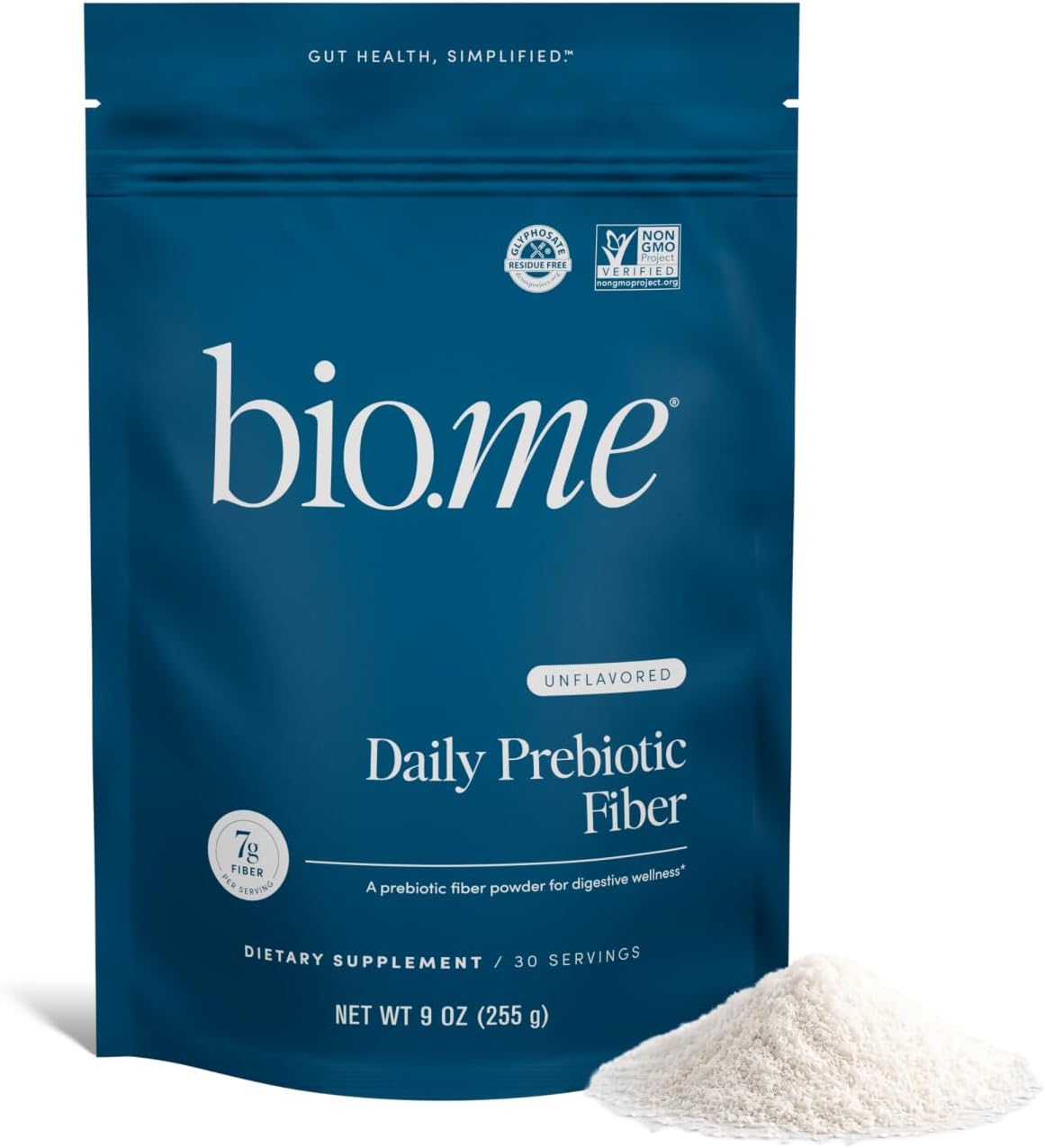 Daily Prebiotic Fiber Powder Unflavored - 7g Per Serving - Soluble & Insoluble Fiber Supplement Powder for Women & Men - Digestive Health & Gut Health - GLP-1 Friendly, Sugar Free - 30 Servings