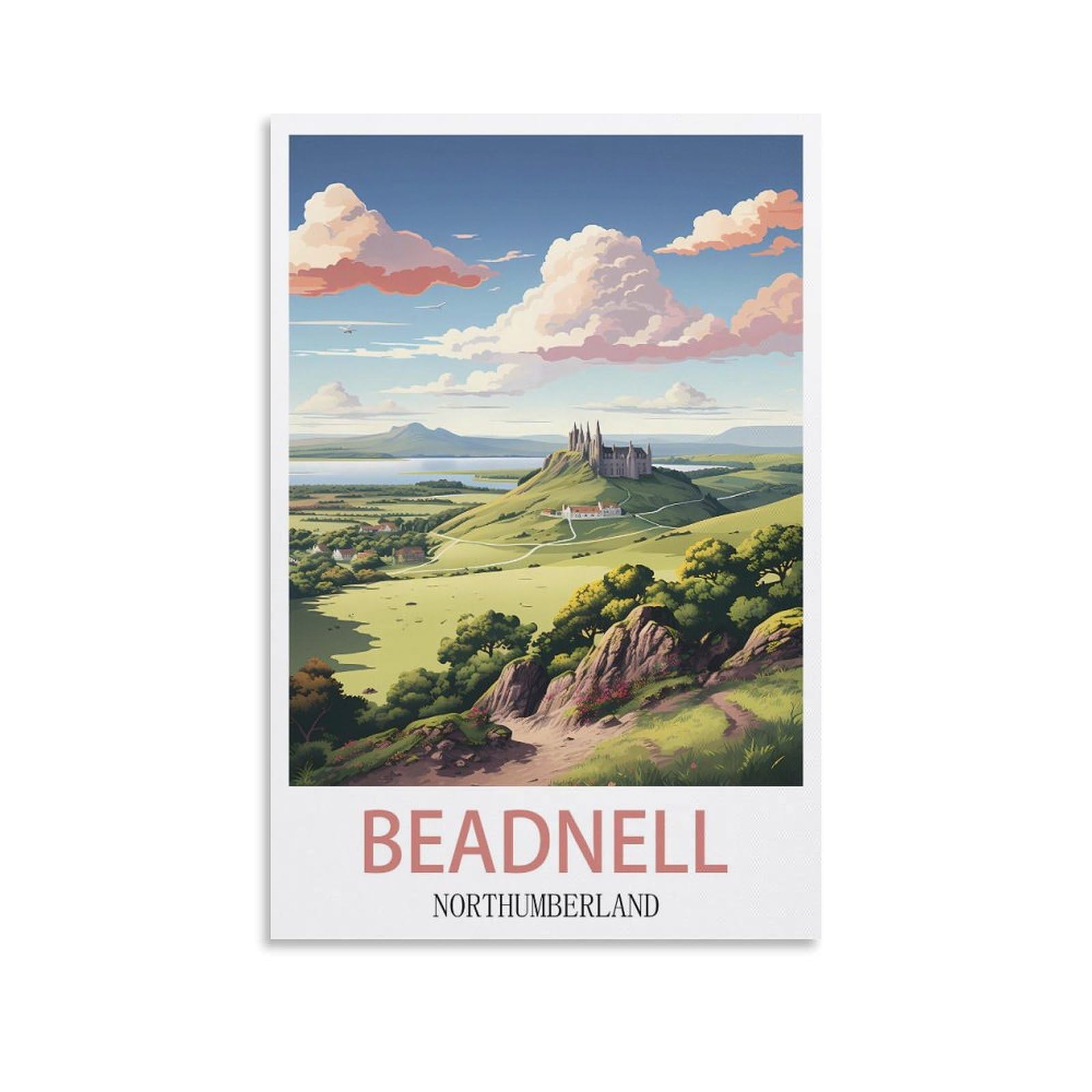 Retro Vintage Metal Tin Sign Beadnell Northumberlands Vintage Retro Man Cave Bar Pub Shed Novelty Gift Tin Wall Décor Metal Sign 30x40cm