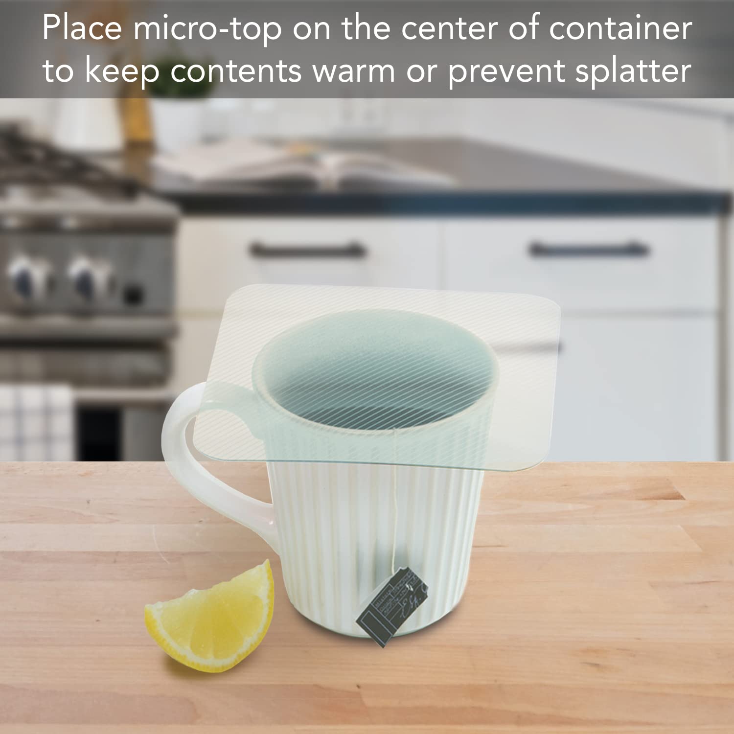 Micro Tops Square Splatter Guards Pack of 4 Assorted 9” x 9”, 7” x 7” and two 5” x 5” BPA Free Plastic for the Microwave Oven, by Chop Chop