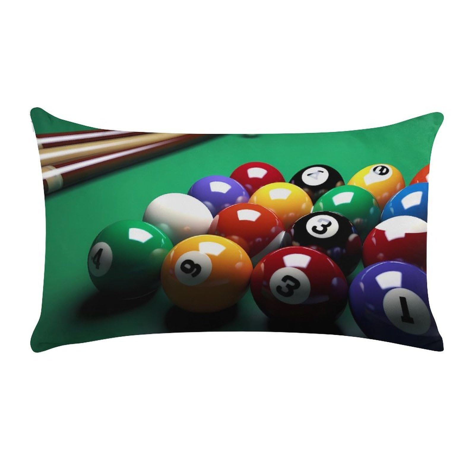 Billiards Pillow Cases for Sofa, Super Soft Plush Pillow Cover with Zipper, Luxury Cozy Pillow Shams for All Seasons, Lightweight Pillowcases for Bedroom, 12" X 20"