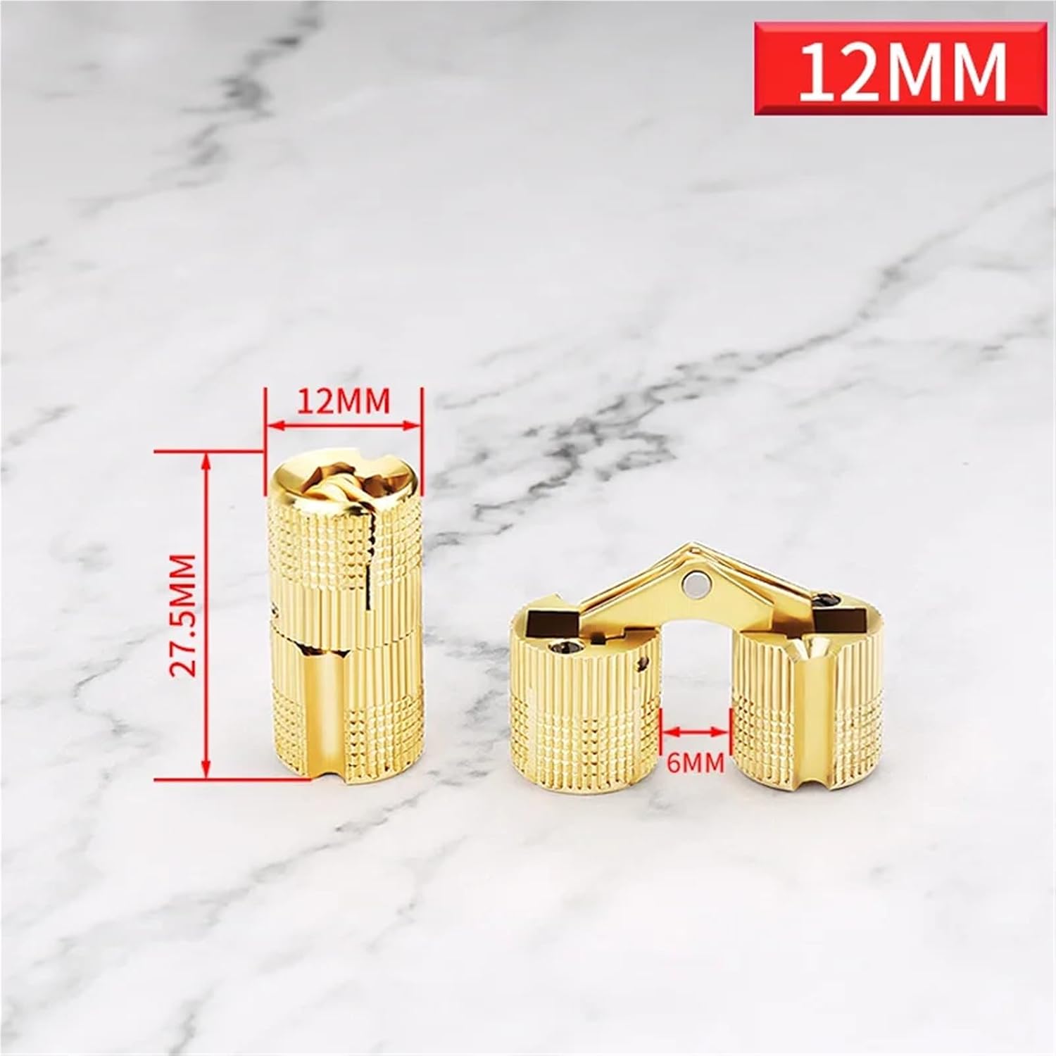 Hidden Brass Hinges 10/12/14/16mm Invisible Furniture Box 180 Degree Opening Angle Cabinet 1Pcs(12mm)