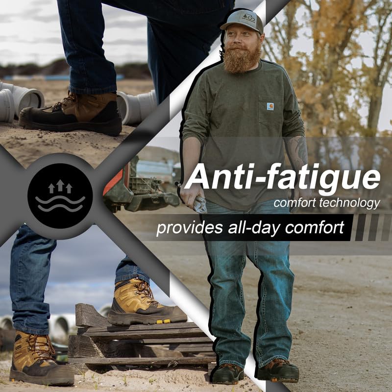 ROCKROOSTER Woodland - Men's 8" Waterproof Work Boots for Landscaping, Maintenance, Transportation and Utilities, Composite Toe, EH AK8694