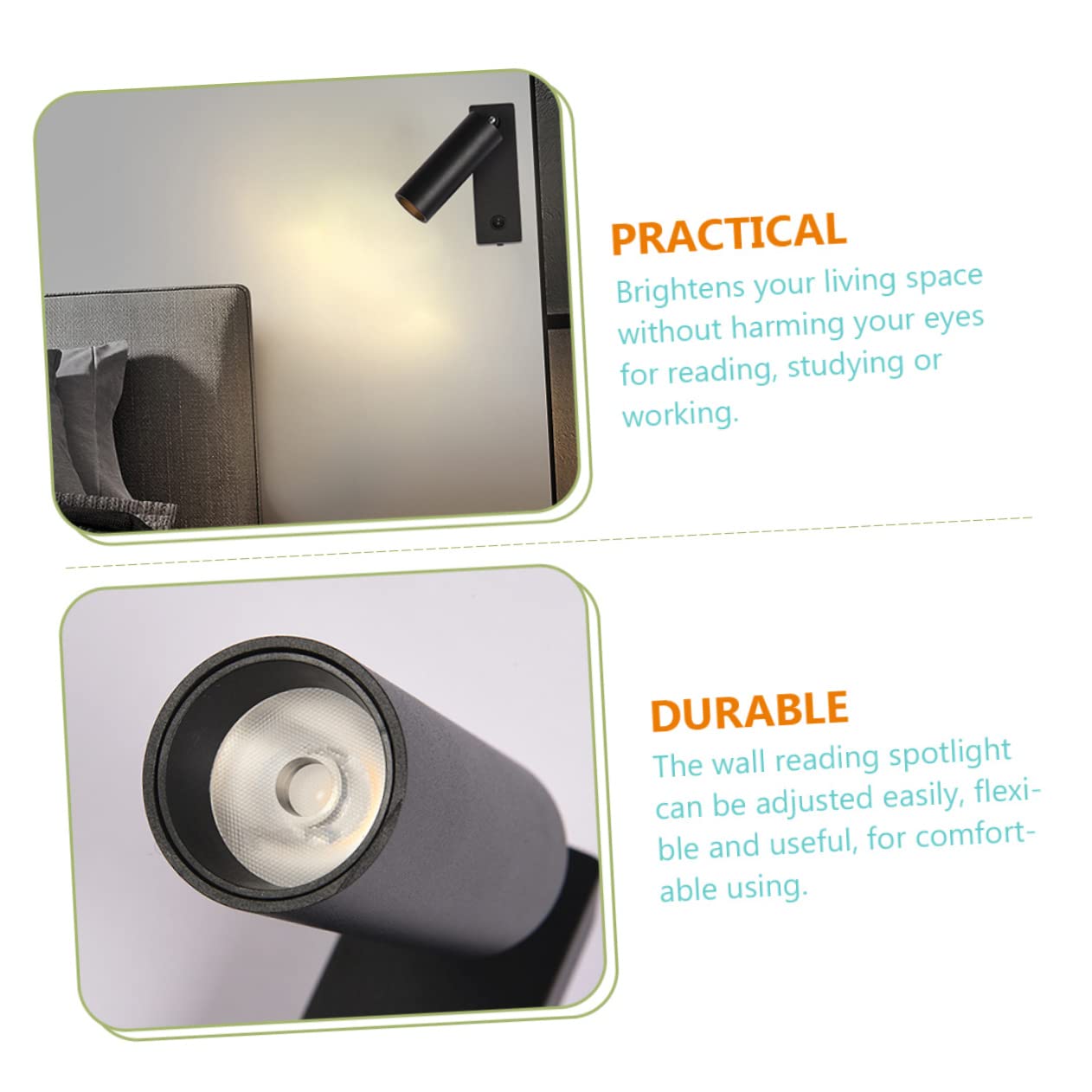 Luz De Lectura Led Para Cabecera Lámpara De Lectura De Pared Giratoria Lámpara De Foco Para Mesita De Noche Dormitorio