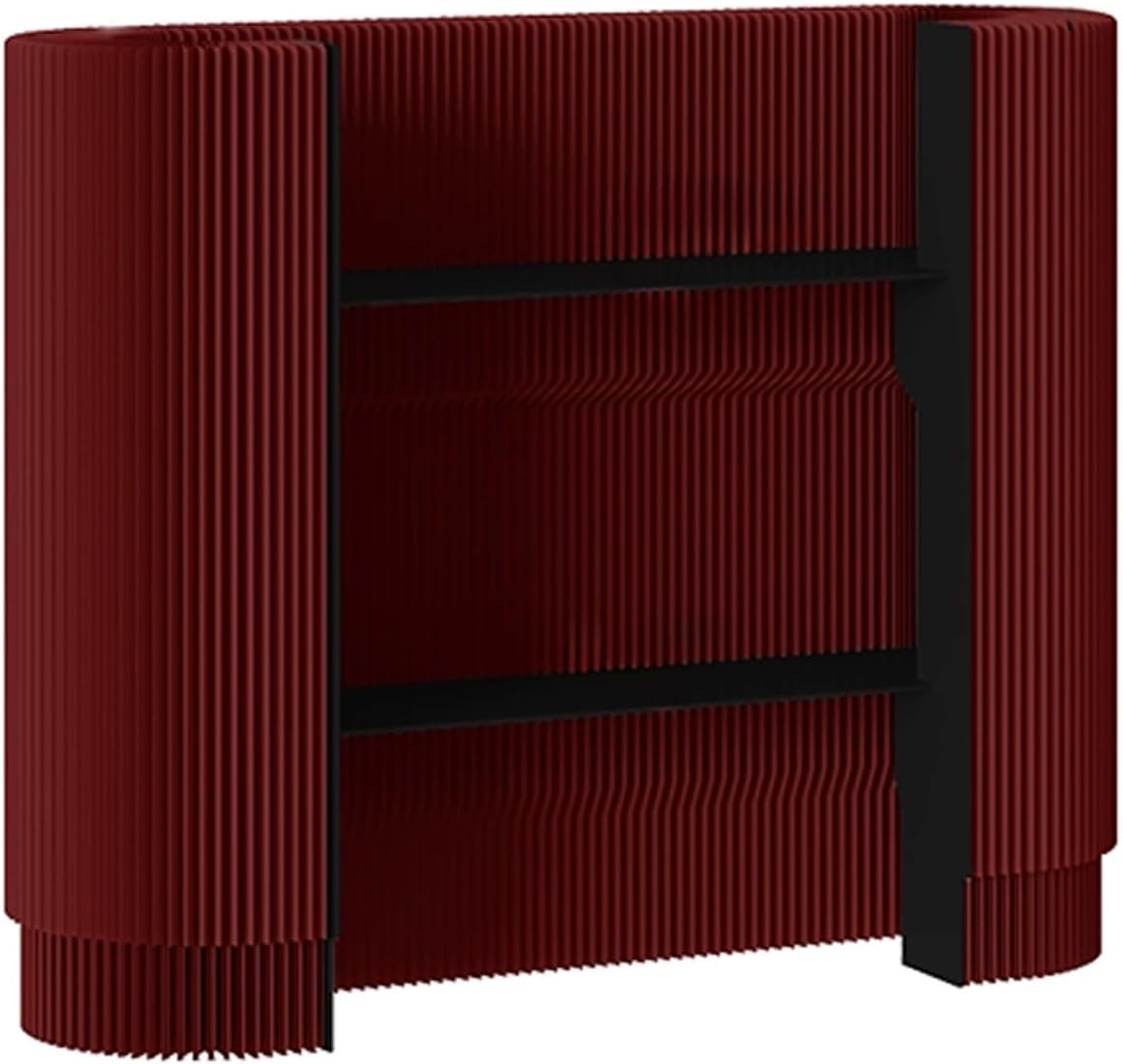 Reception Desk, Foldable Front Desk, Modern Portable Tradeshow Podium Table, Retail Checkout Counter, Reception Counter Desk, for Hotel Office Bar Store(Red)