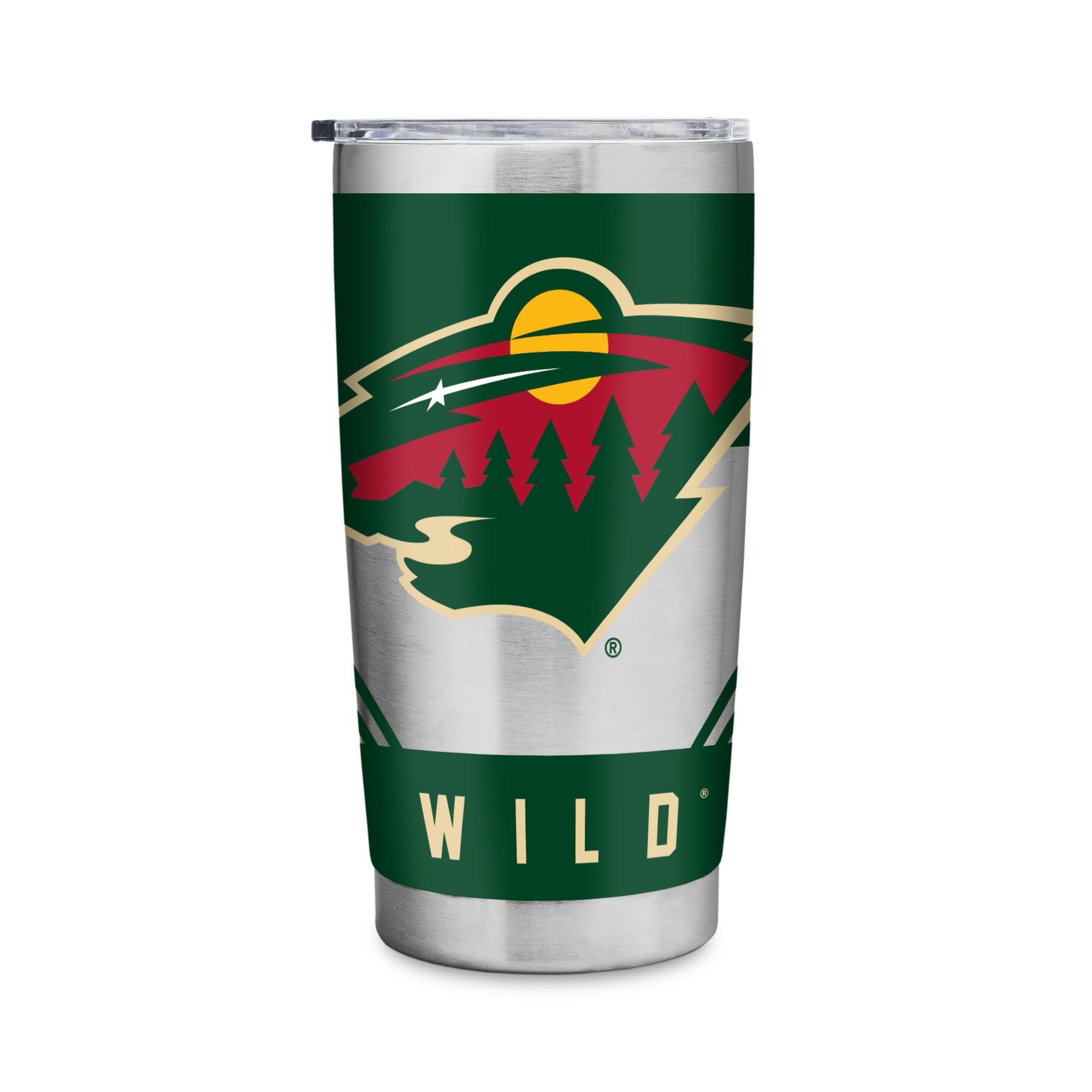 Rico Industries NHL Hockey Minnesota Wild 20oz Stainless Steel Tumbler with Lid - Great for Coffee, Tea, Water or Cocktails