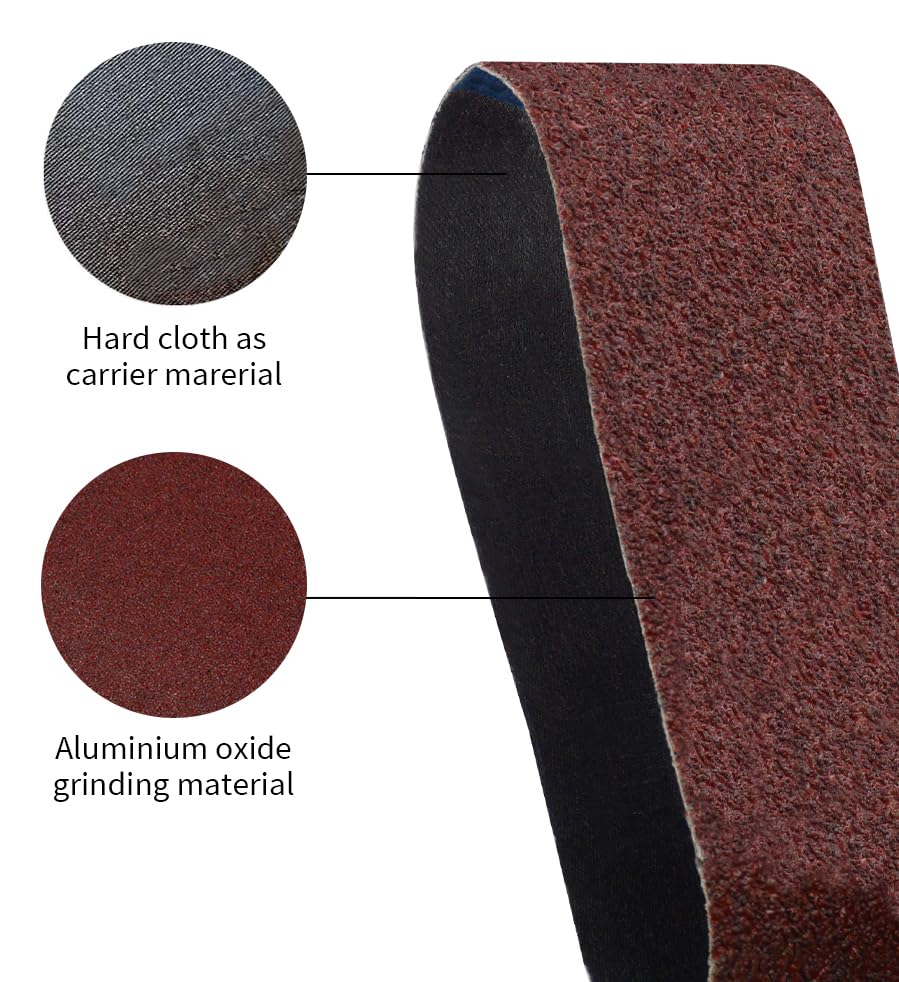 50x2000mm Sanding Belt Assorted Pack, 10 Pcs (2 Each of 60/80/120/240/400 Grits), Aluminum Oxide for Sanders - Image 4