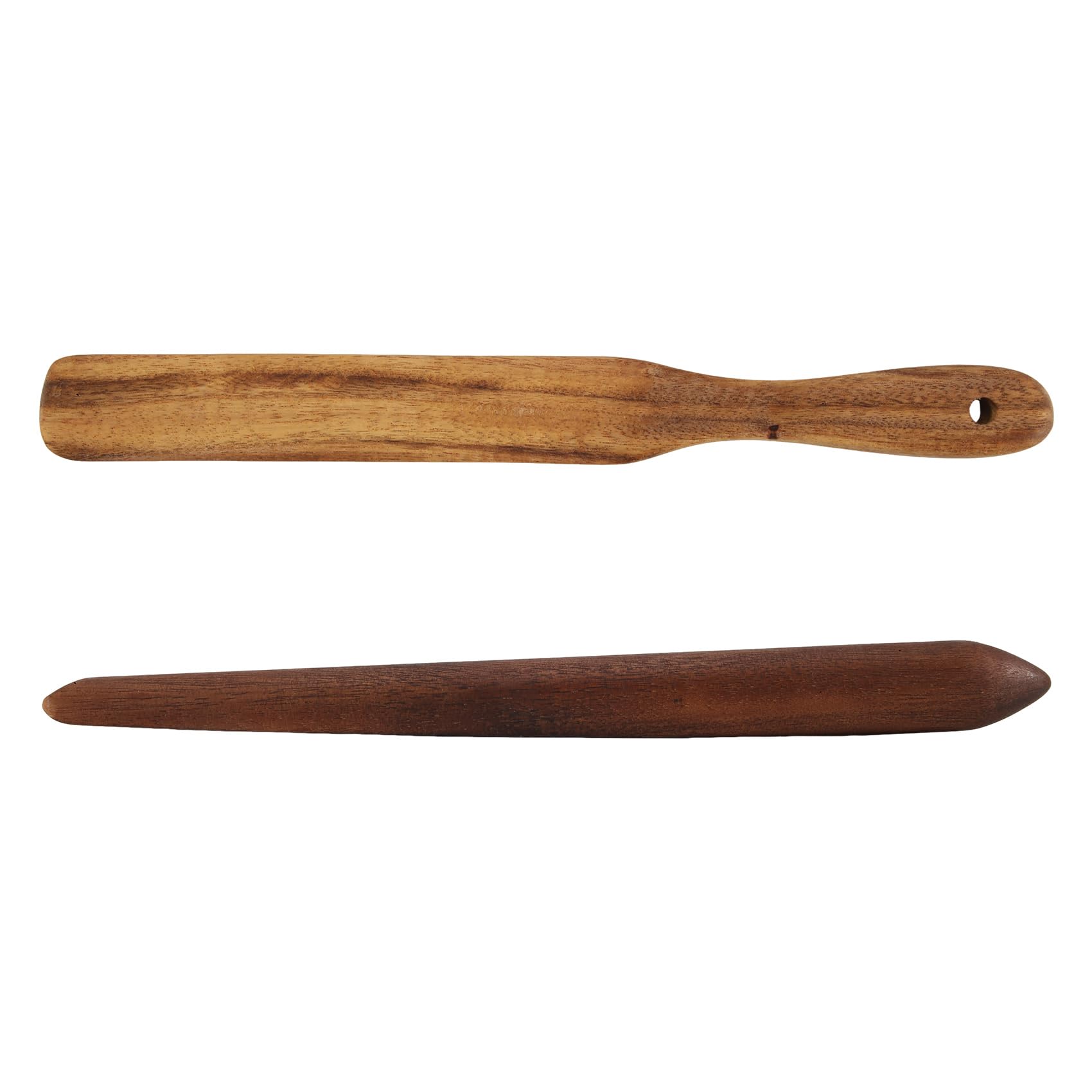 CTRLZS 11 Inch Wooden Sourdough Bread Mixing Stir and 13 Inch Wooden Spatula Paddle Stirring Stick for Mixing Tool