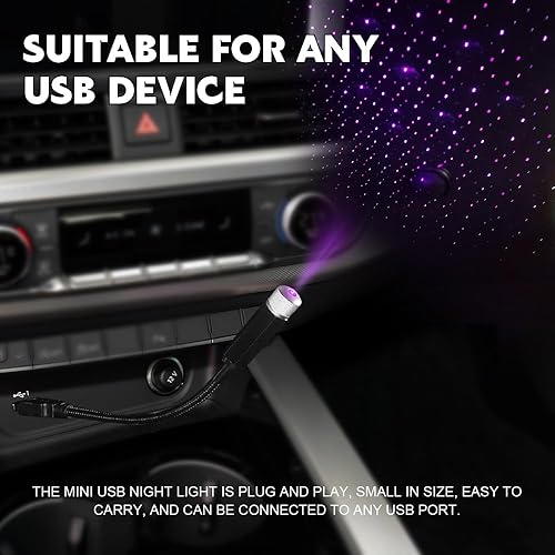 Miniatura 5 de HAOBO Luces de techo USB de estrella, luz de techo interior romántica ajustable portátil, lámpara de noche LED, luz de estrella, accesorios