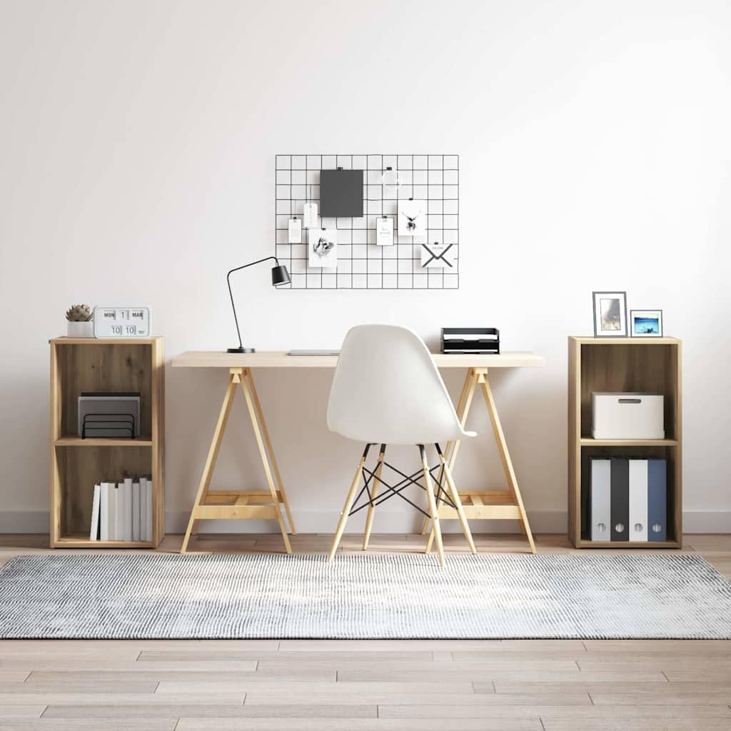 Set di 2 mobili per TV da parete, in rovere Artisan, 37 x 35 x 72