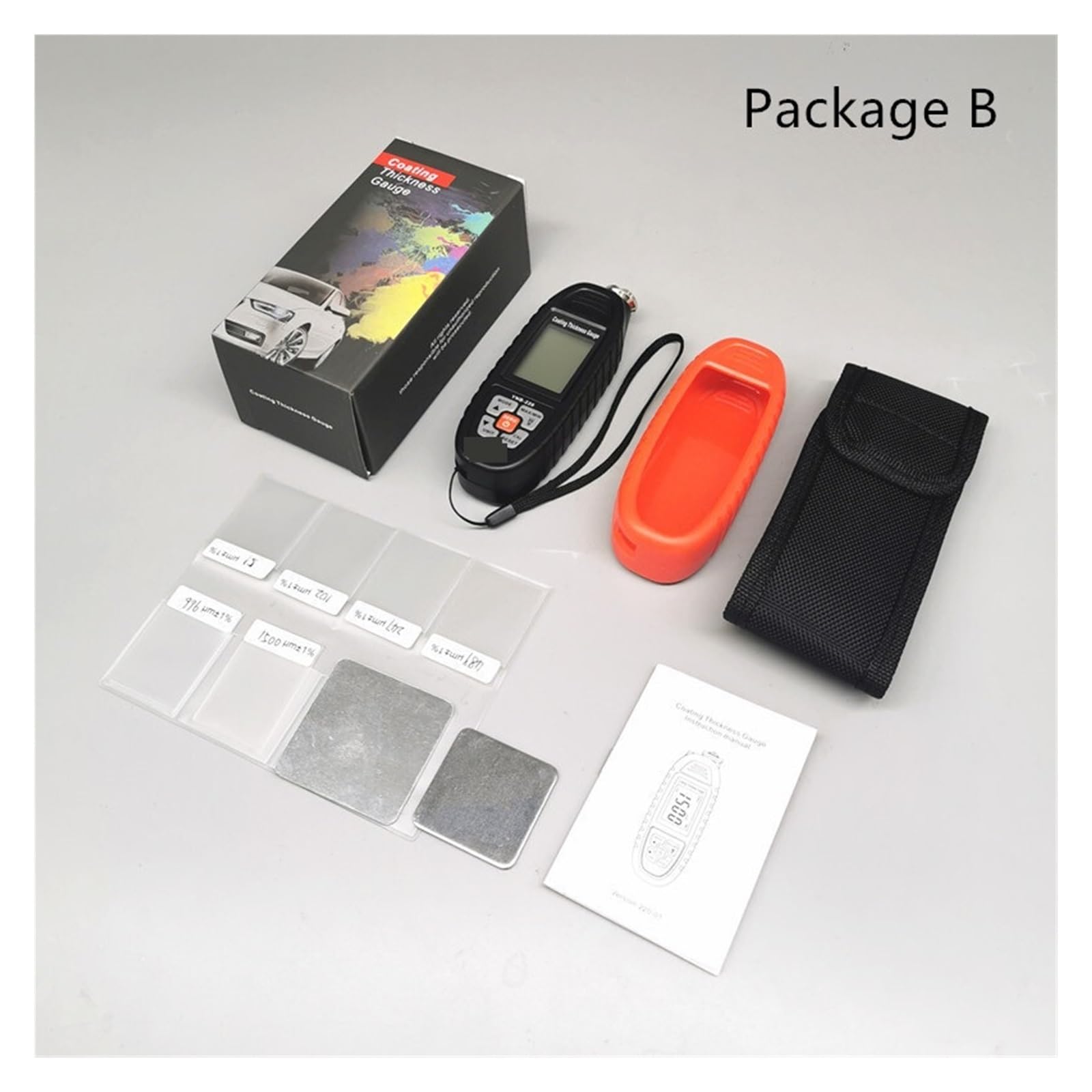 LED Light nowy miernik grubości lakieru samochodowego metalowy powłoki cynkowej Fe i NFe + Zn,Dokładny czujnik | YNB-220 Package B