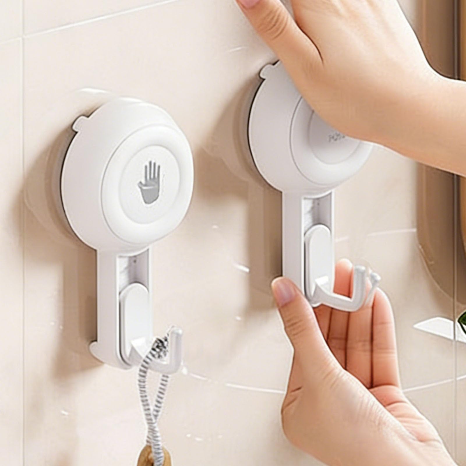 Ganci A Ventosa 5,6 Cm | Riutilizzabili, Impermeabili E Senza Fori, Fino A 5kg Per Bagno E Cucina - 3